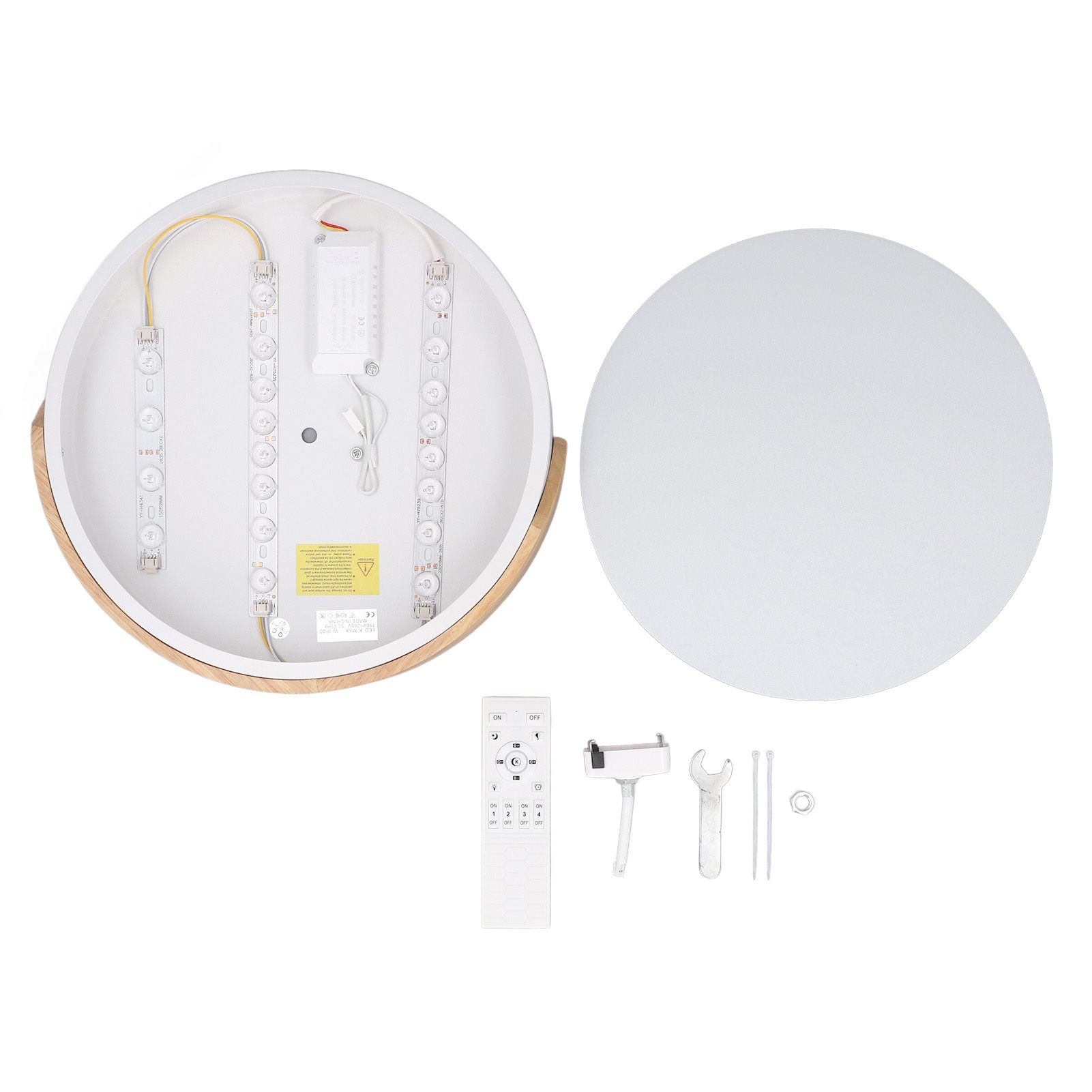 LED Flush Mount Ceiling Light 2000LM 3000K 4000K 6000K Dimmable Round Wood LED view 3
