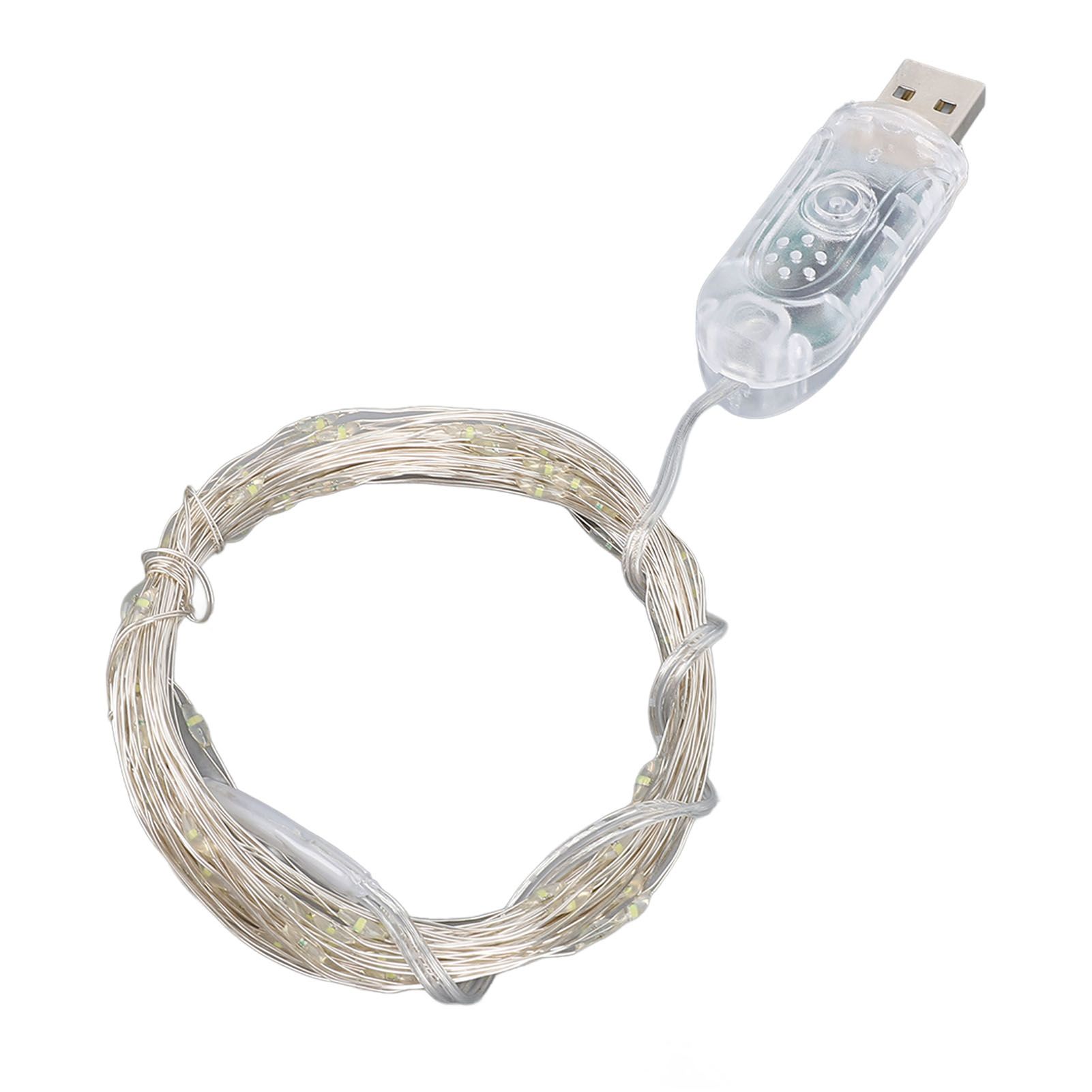 Smart Fairy Light USB Plug in 33ft 100 LED Beads Remote Control LED Party view 7