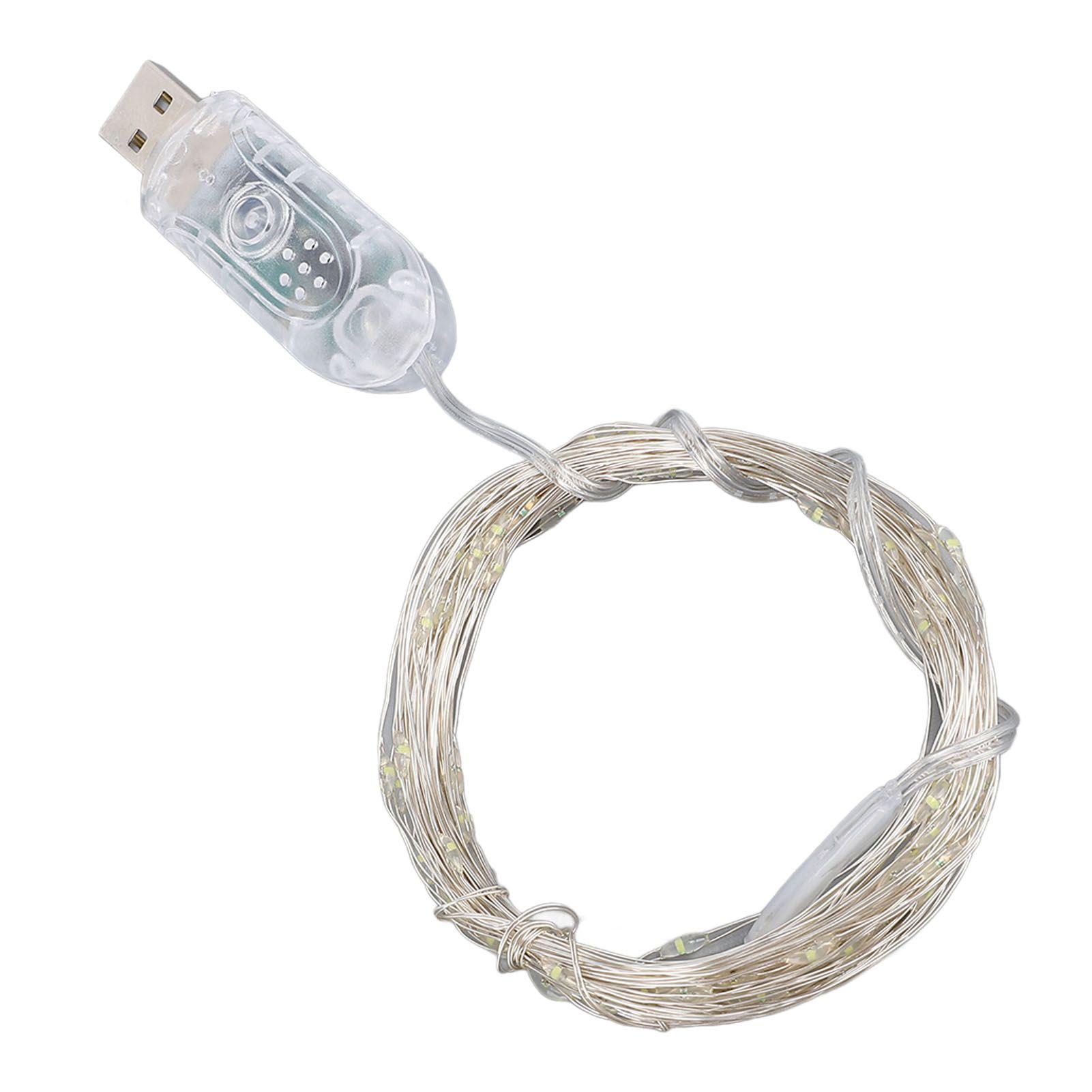 Smart Fairy Light USB Plug in 33ft 100 LED Beads Remote Control LED Party view 8