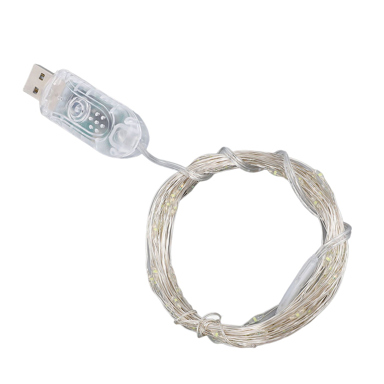Smart Fairy Light USB Plug in 33ft 100 LED Beads Remote Control LED Party view 10