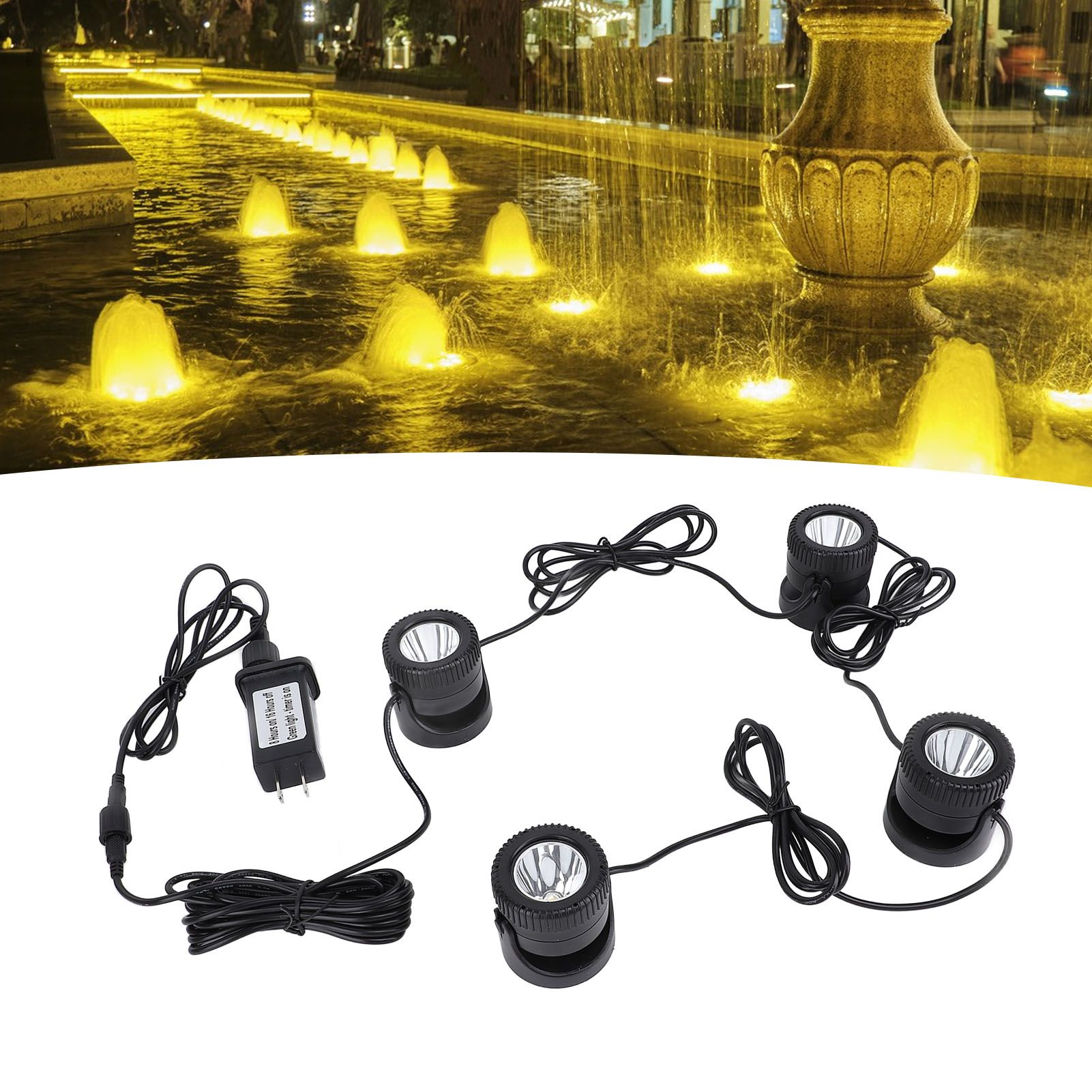 4 in 1 Pond Light with Timer Warm White 3000K to 3200K LED IP68 Water view 12