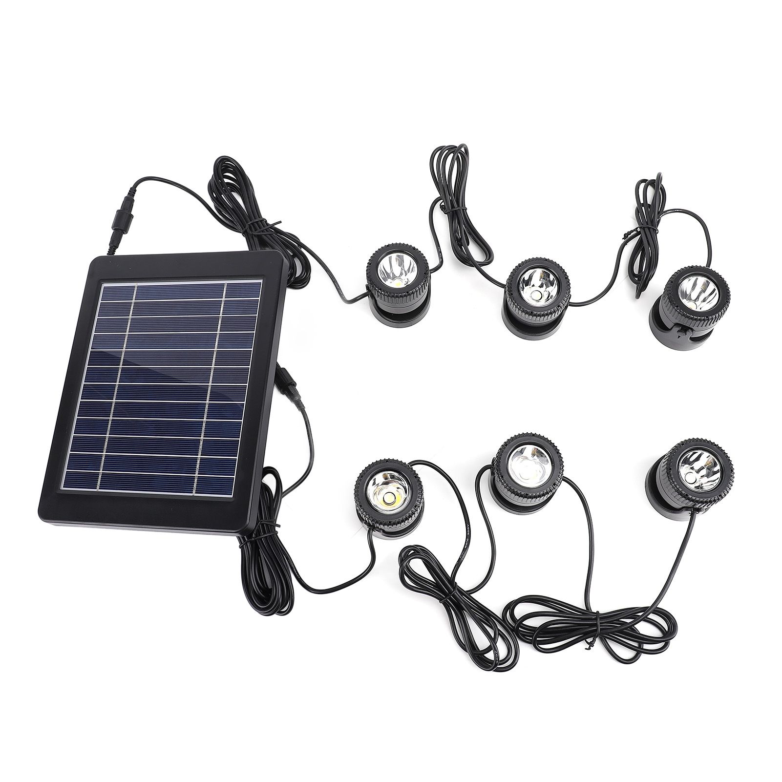 Solar Pond Spotlights 6 in 1 LED Solar Underwater Lights IP68 Water Resistant