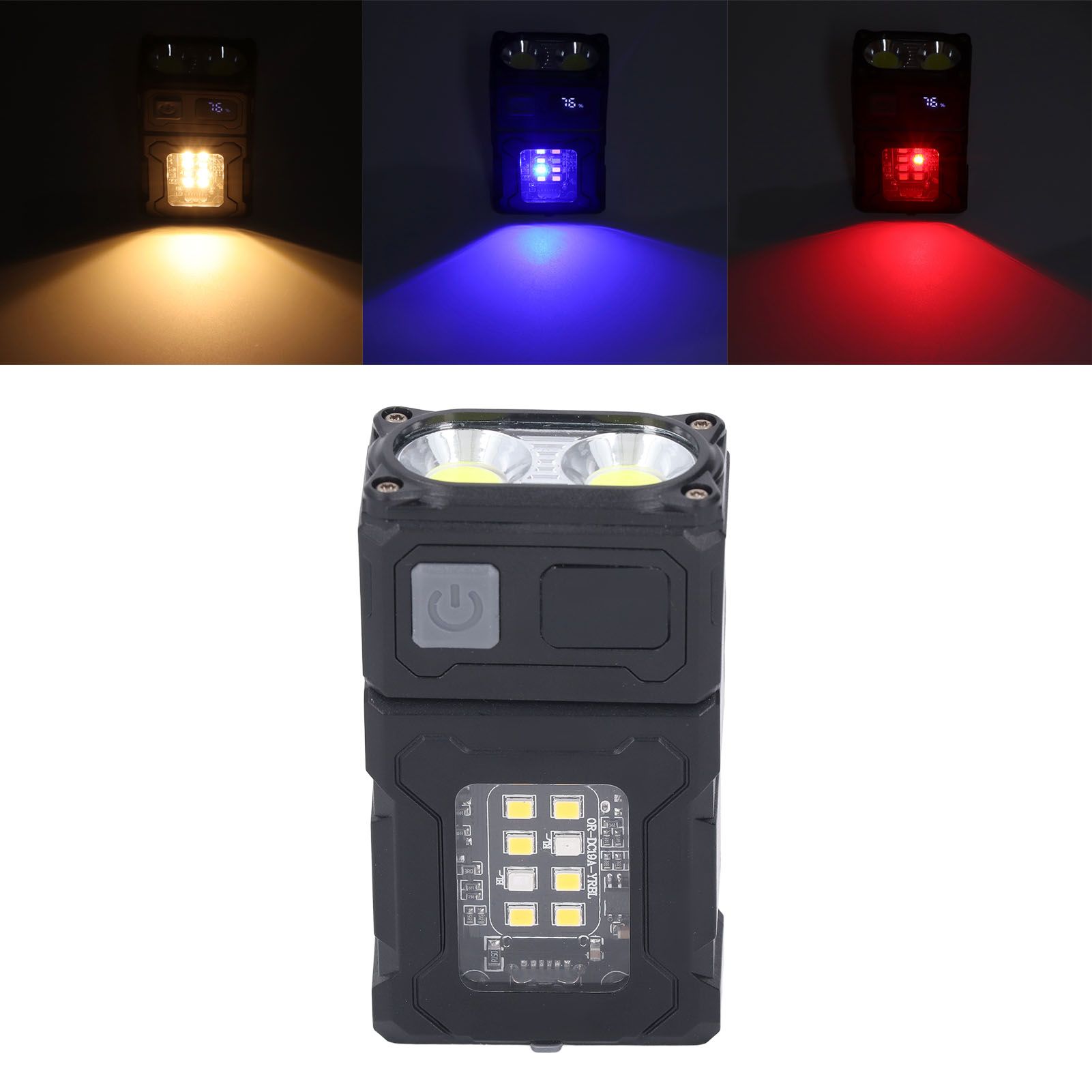 COB Flashlight LED Magnetic USB Rechargeable High Brightness Lamp Head view 12