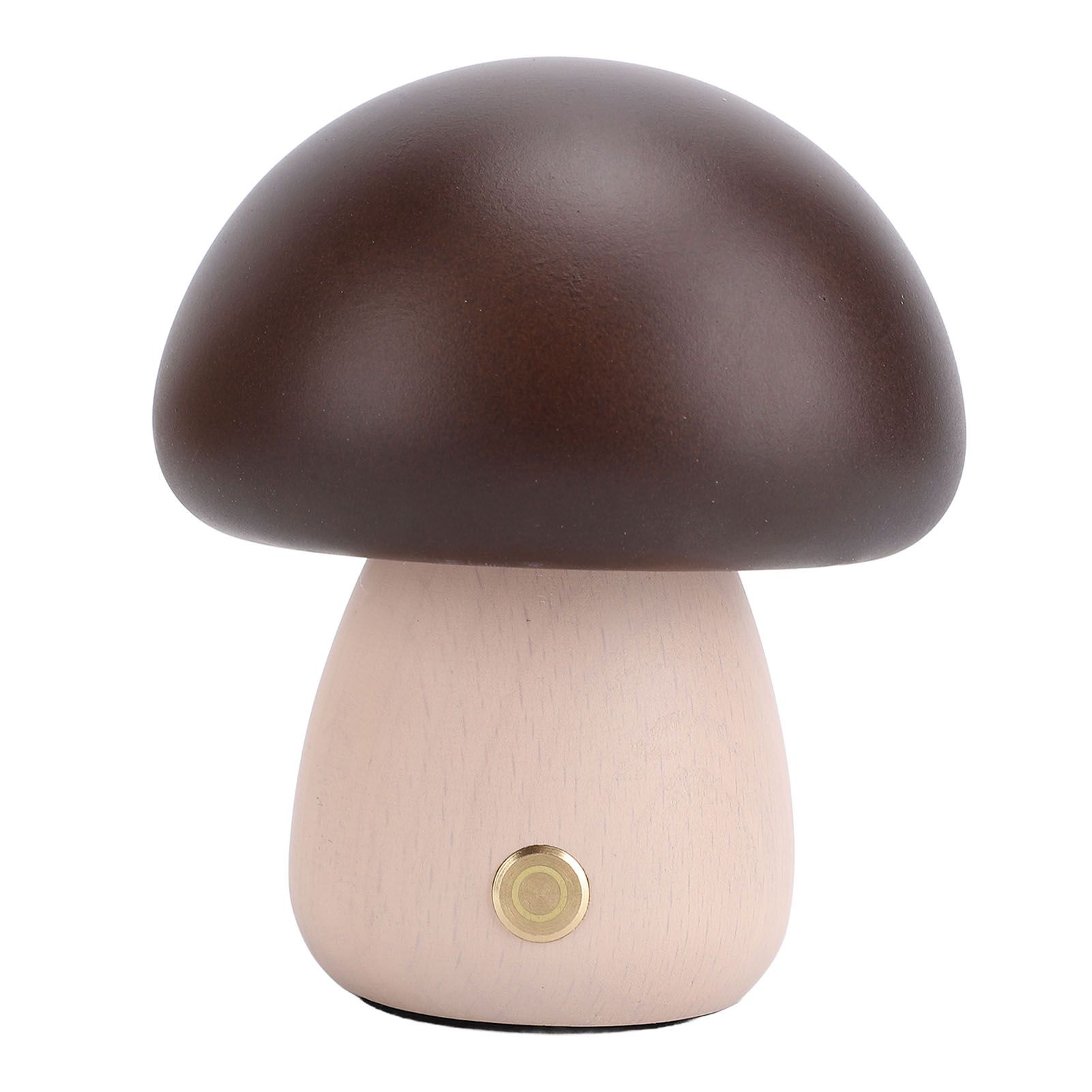 Small Wood Mushroom Lamp Night Light Cordless Bedside Touch Lamp USB