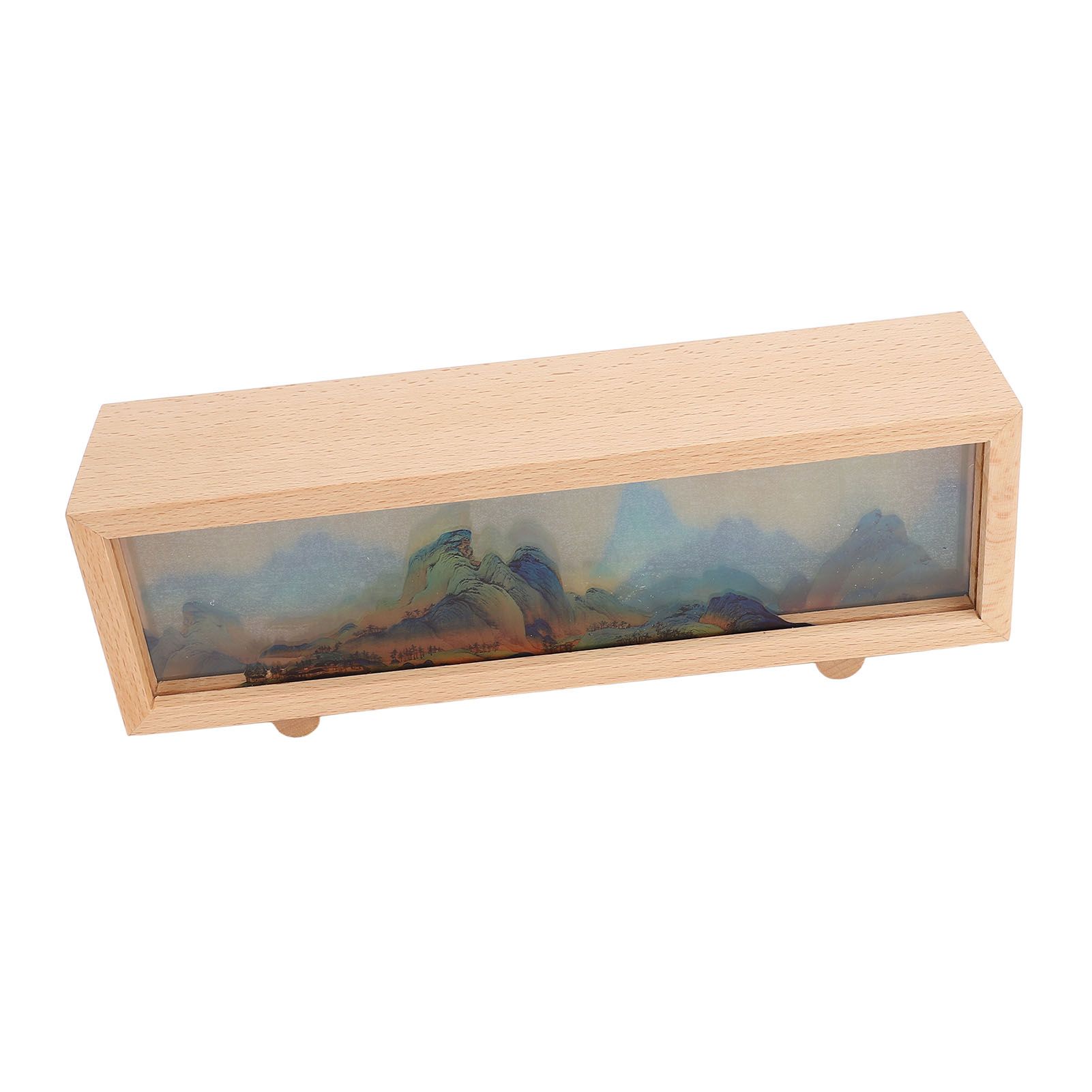 Desktop Lamp Box Rechargeable LED Acrylic Solid Wood Touch Control Stepless view 5