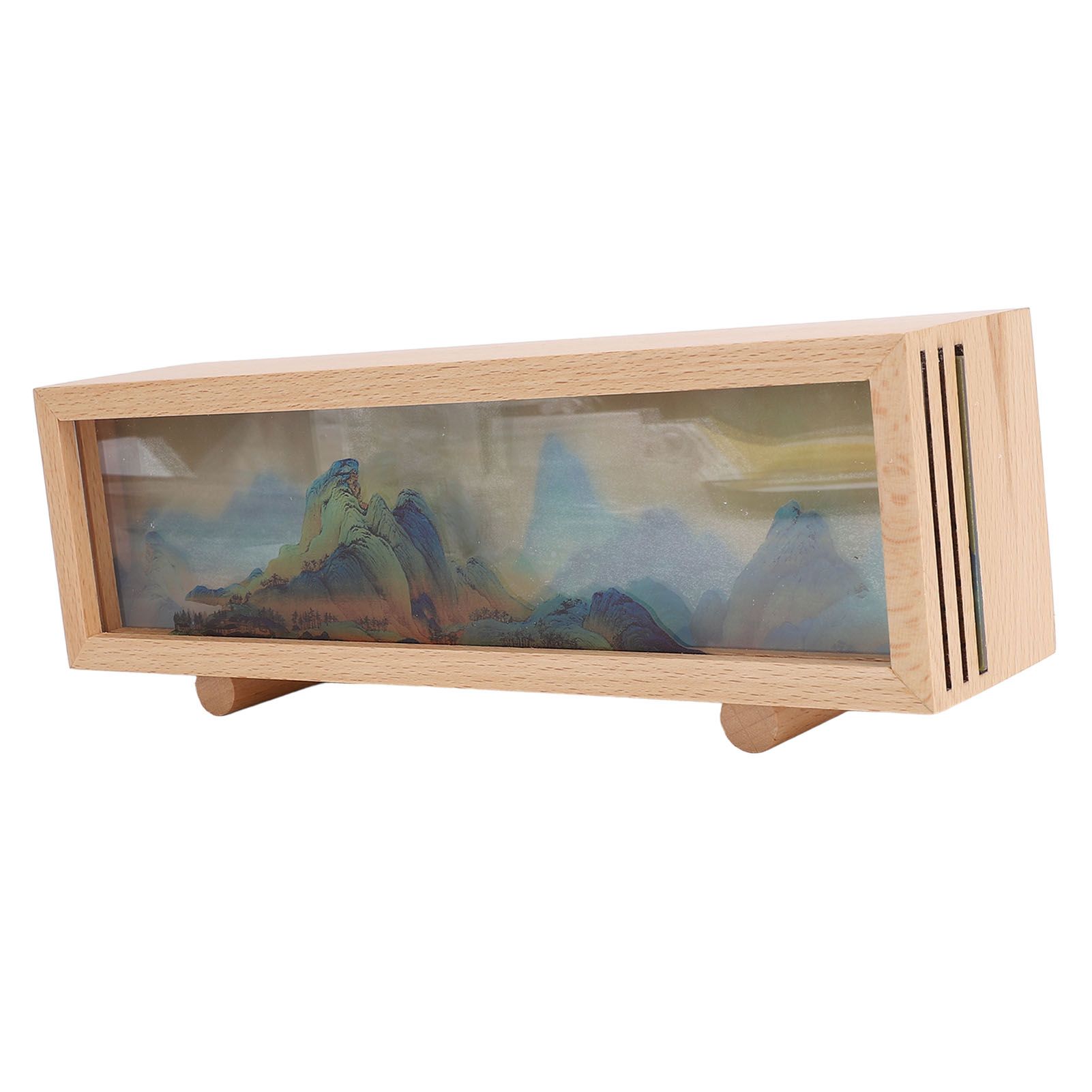 Desktop Lamp Box Rechargeable LED Acrylic Solid Wood Touch Control Stepless view 6