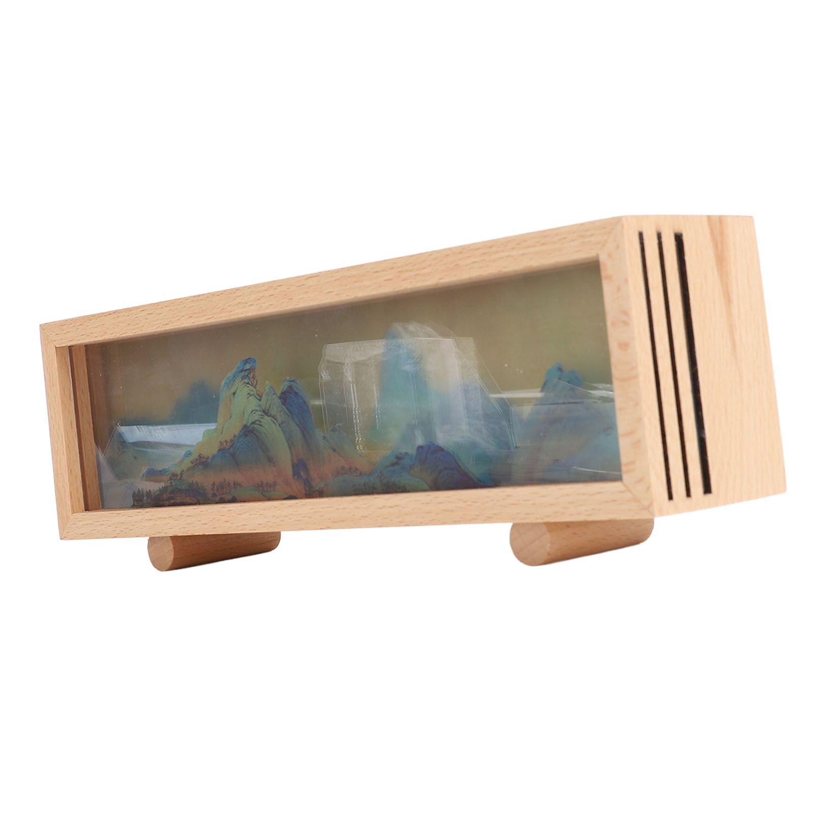 Desktop Lamp Box Rechargeable LED Acrylic Solid Wood Touch Control Stepless view 9