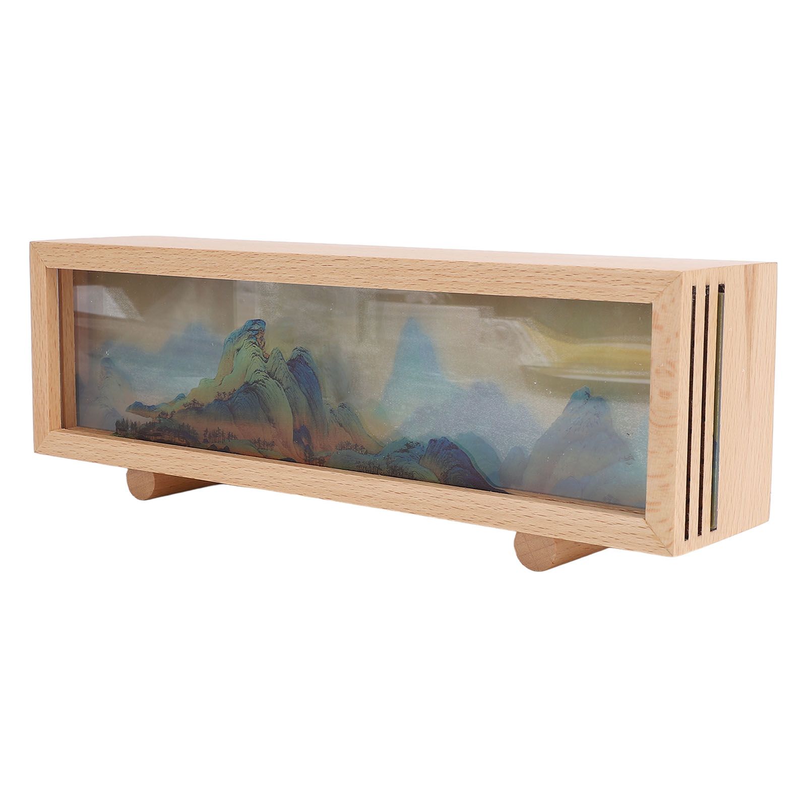 Desktop Lamp Box Rechargeable LED Acrylic Solid Wood Touch Control Stepless view 10