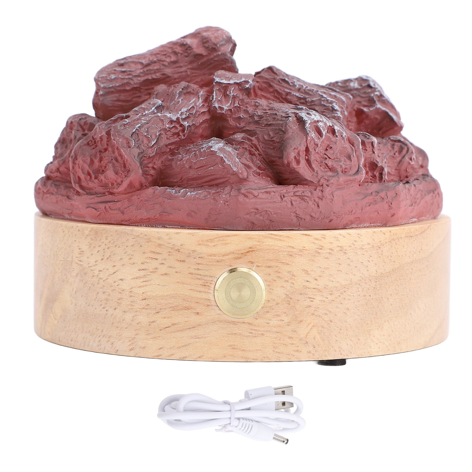 LED Artificial Flame Lamp Wood Resin Battery Operated Simulation Charcoal Lamp view 3
