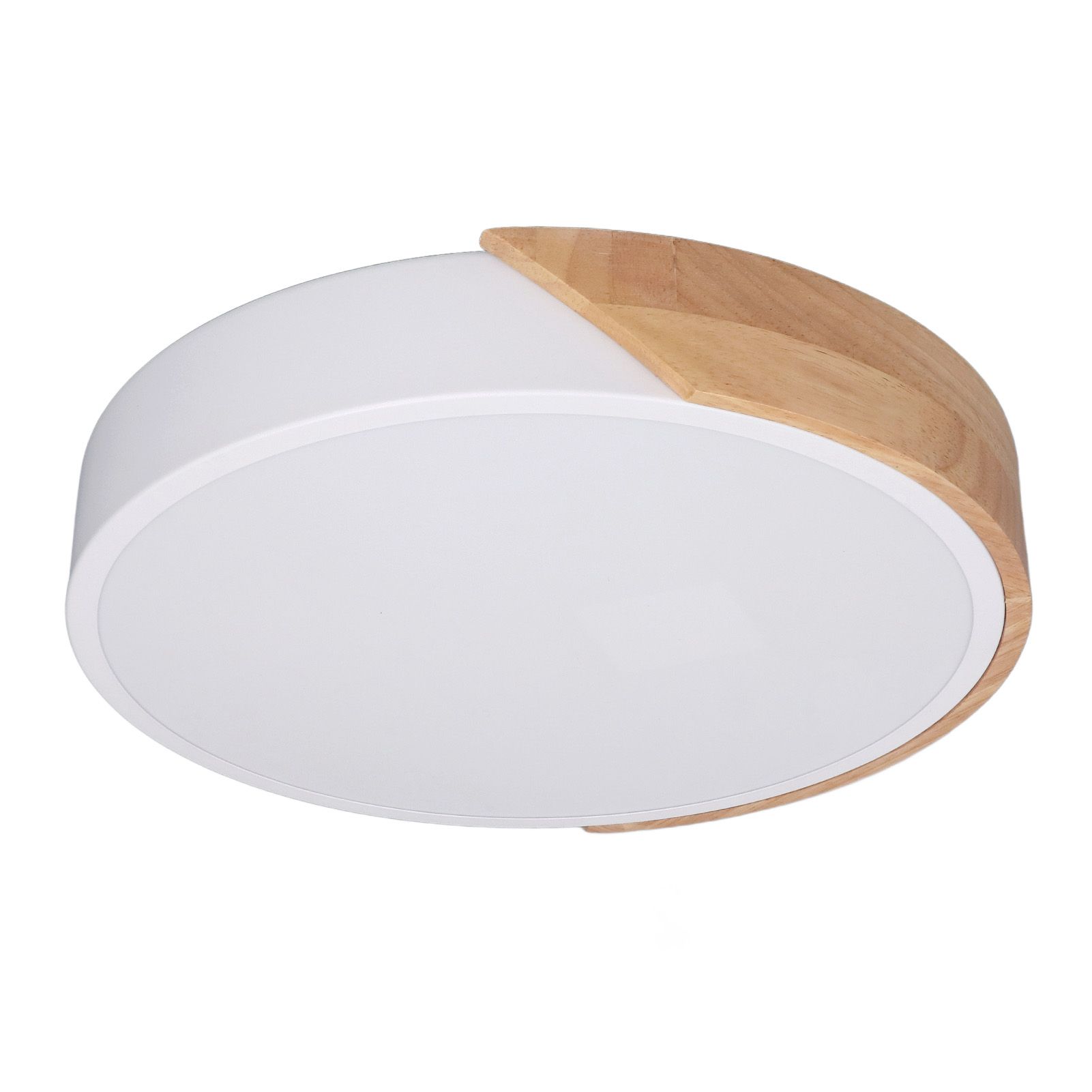 LED Ceiling Light Iron Wood PC Dimmable Round Flush Mount Modern Ceiling Light view 4