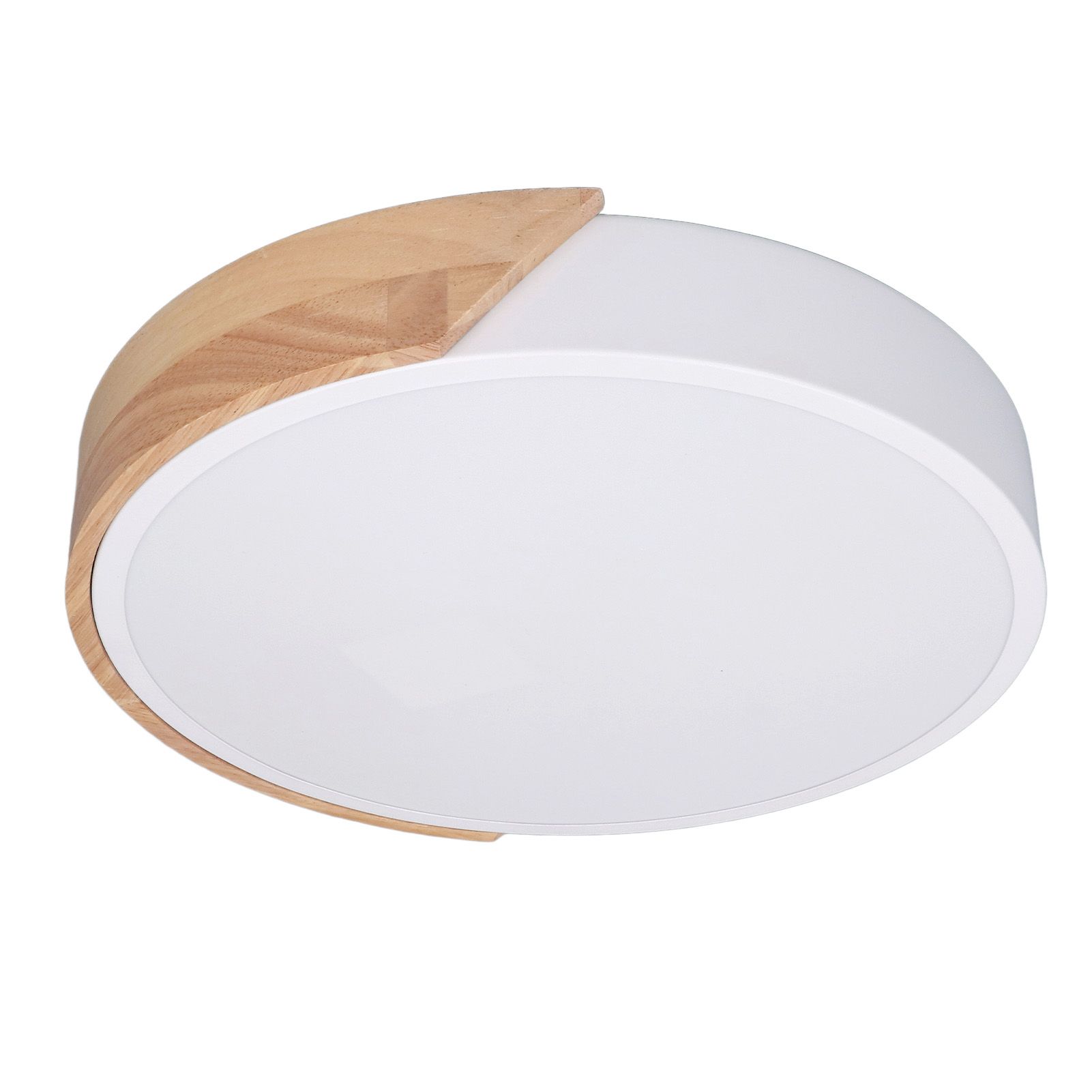 LED Ceiling Light Iron Wood PC Dimmable Round Flush Mount Modern Ceiling Light view 6
