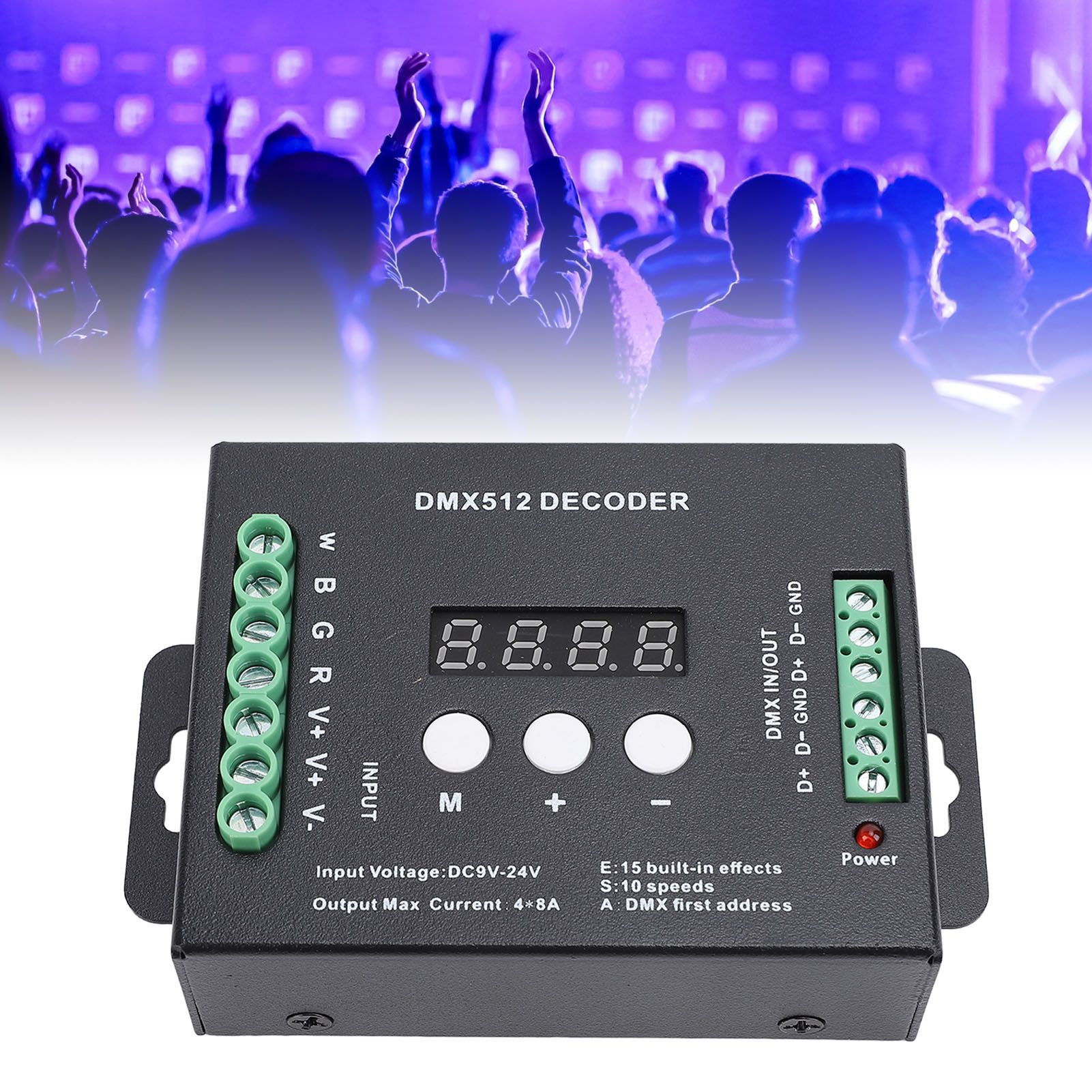4CH Digital Display LED Decoder DMX512 Controller Constant Voltage RGBW view 12