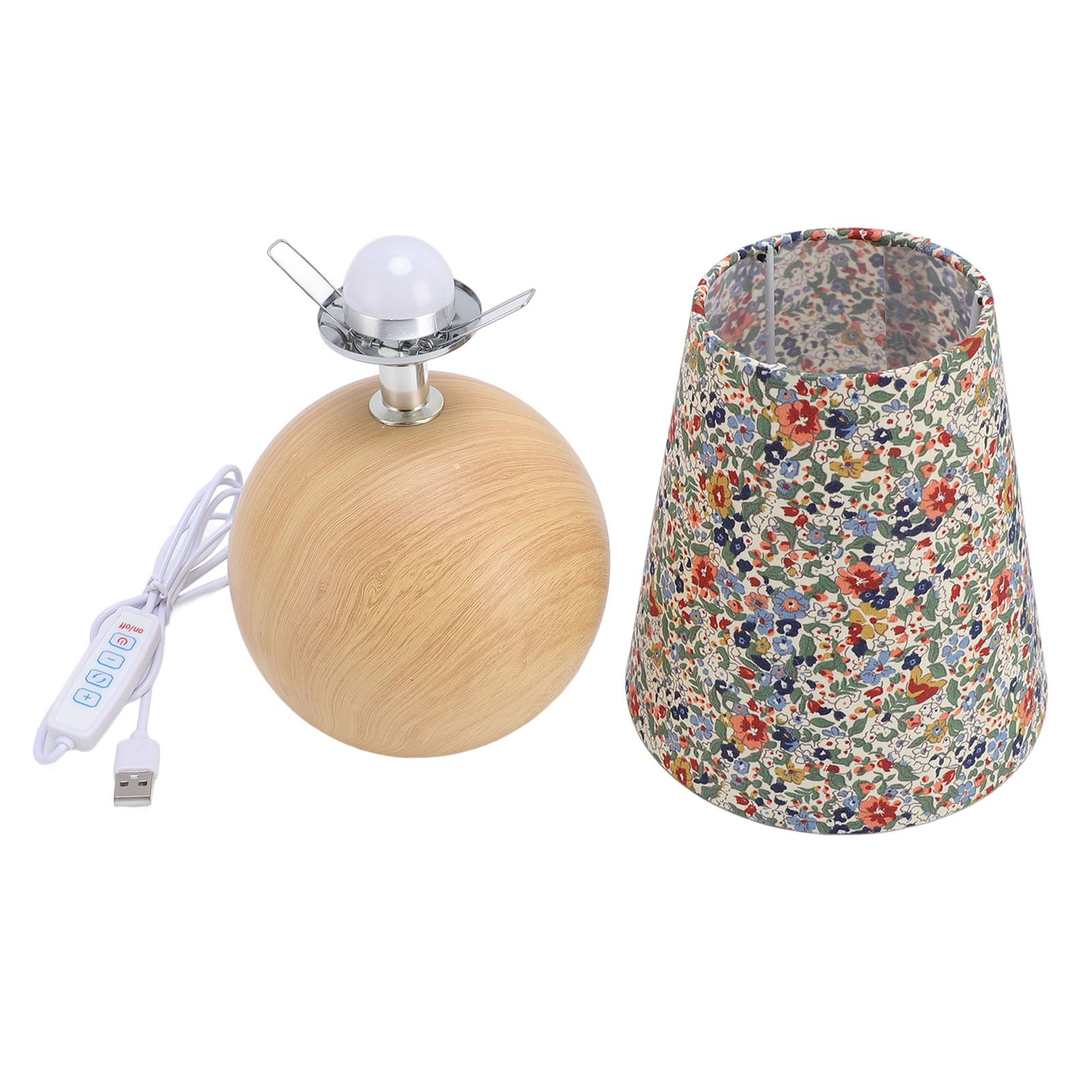 Floral Fabric Table Lamp 3000K 4500K 6000K Stepless Dimmable Farmhouse Flower view 3