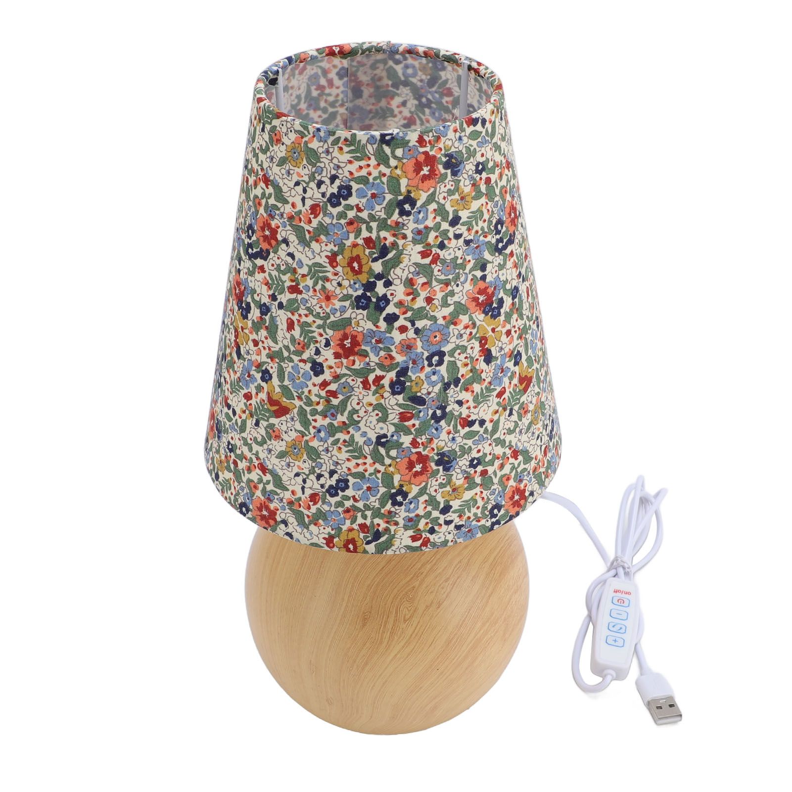Floral Fabric Table Lamp 3000K 4500K 6000K Stepless Dimmable Farmhouse Flower view 8