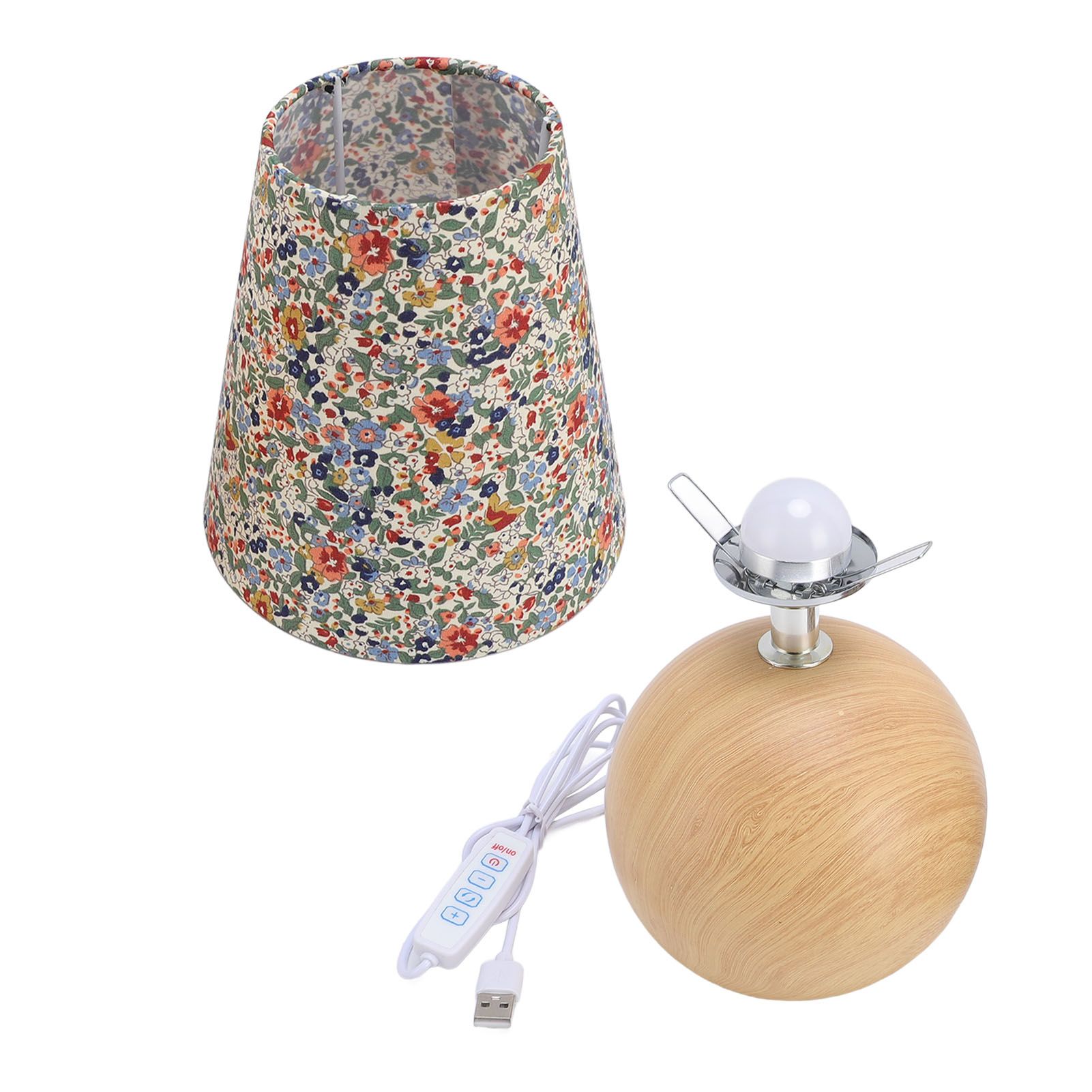 Floral Fabric Table Lamp 3000K 4500K 6000K Stepless Dimmable Farmhouse Flower view 11