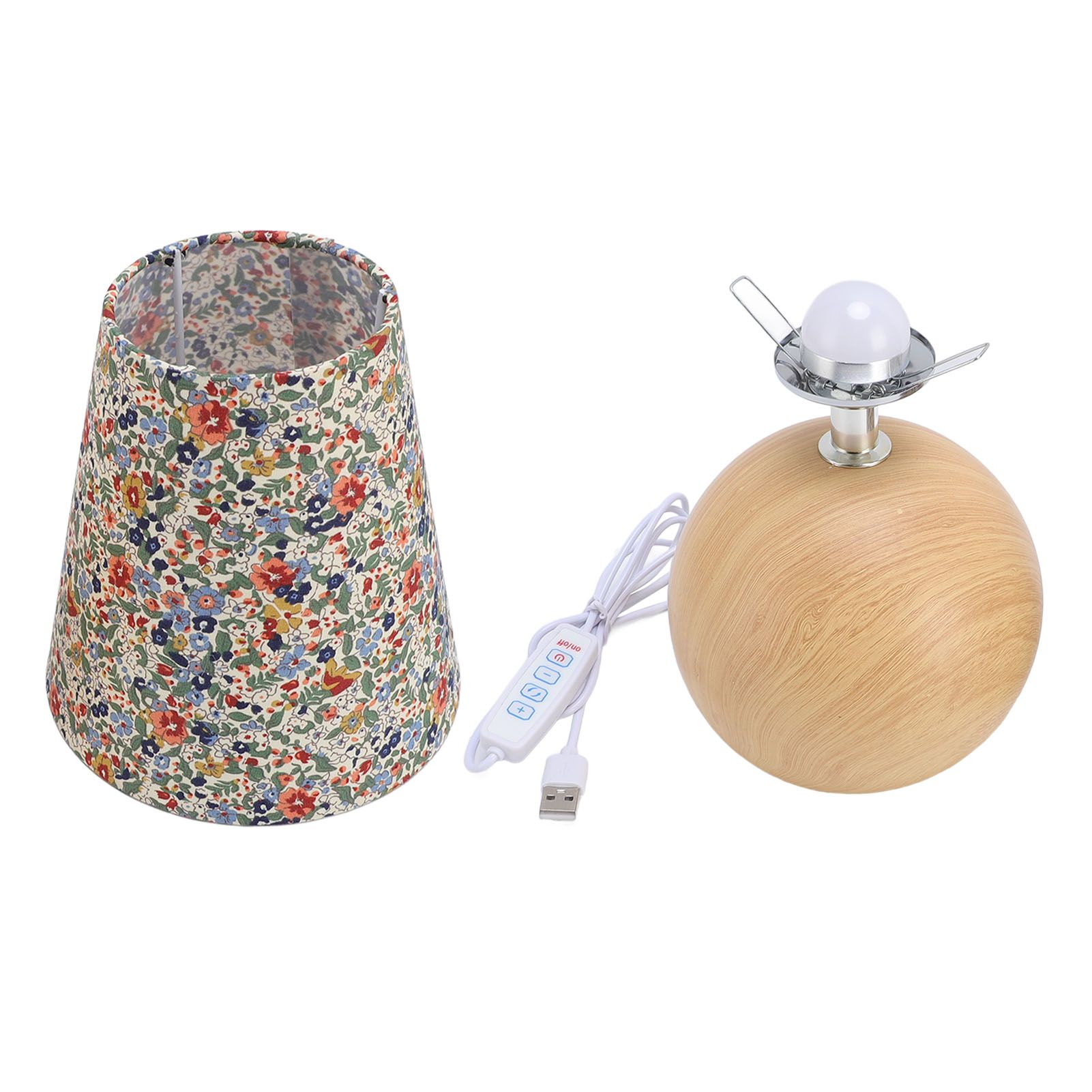 Floral Fabric Table Lamp 3000K 4500K 6000K Stepless Dimmable Farmhouse Flower view 12