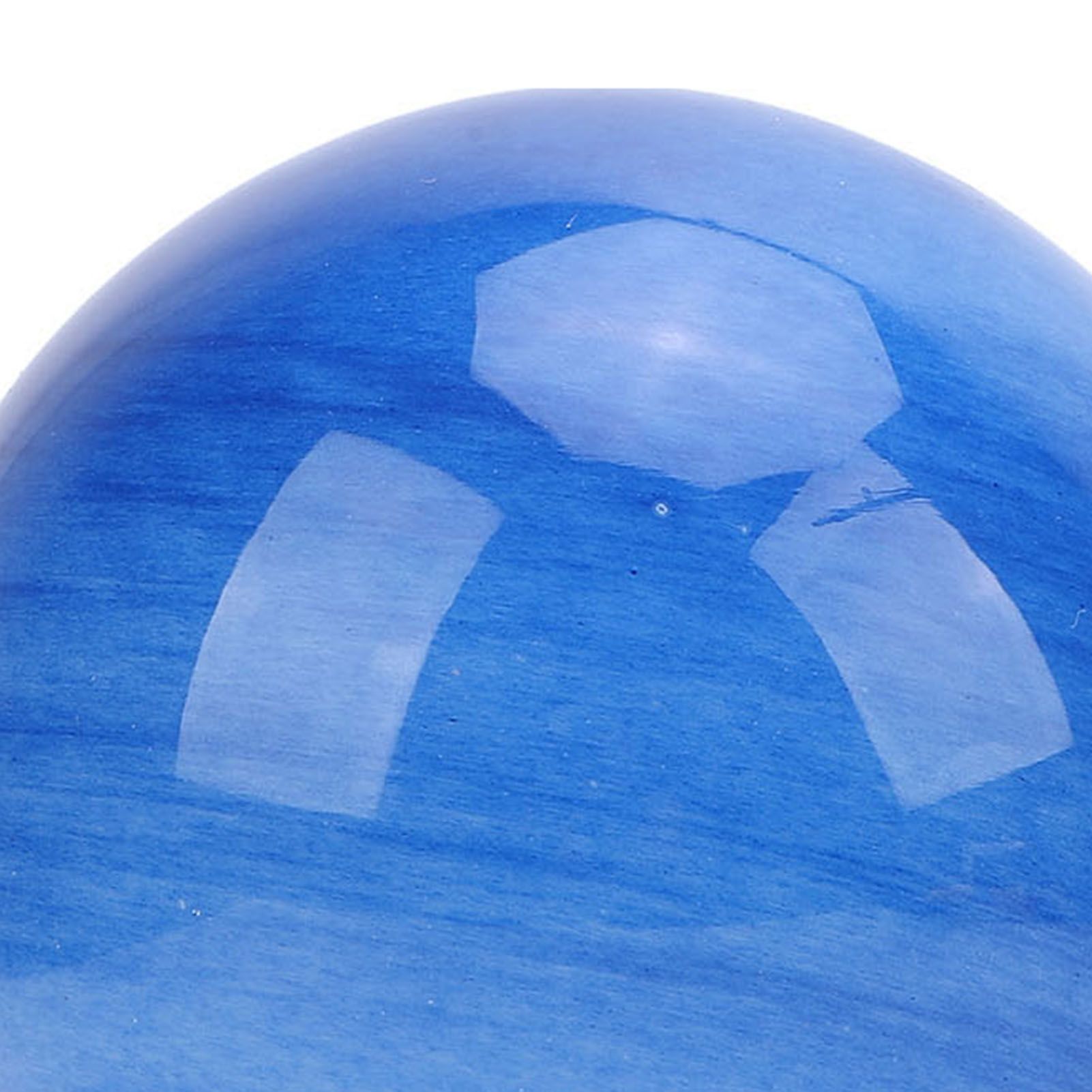 Bedside Nightstand Lamp with Wood Base Blue Glass Shade Ball Small Table Lamp view 9