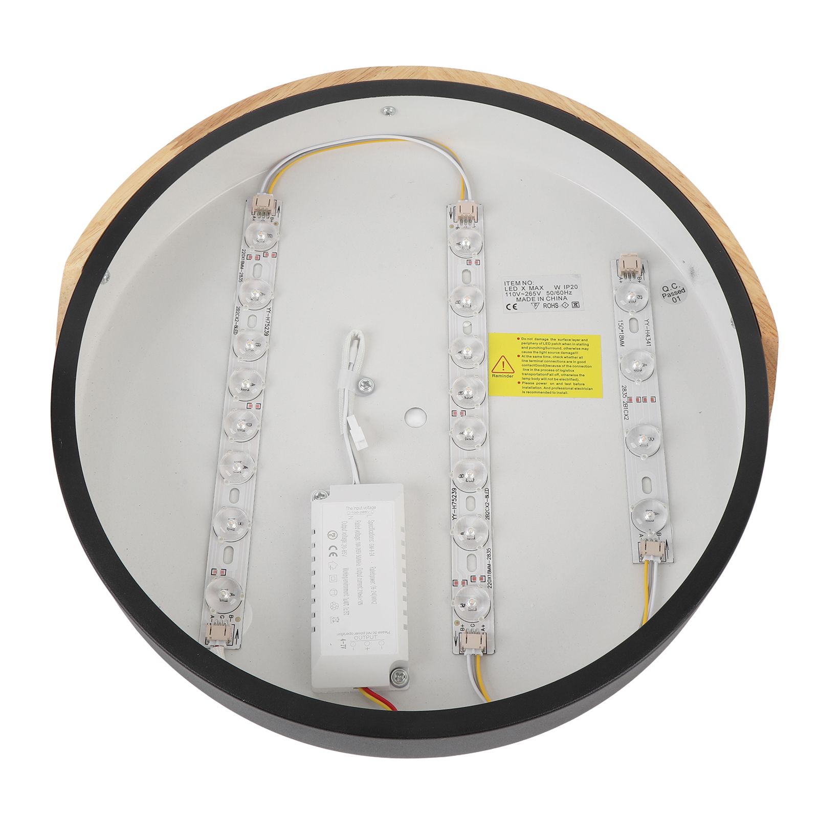 LED Ceiling Light Iron Wood PC Stepless Dimmable Round Flush Mount Modern view 6