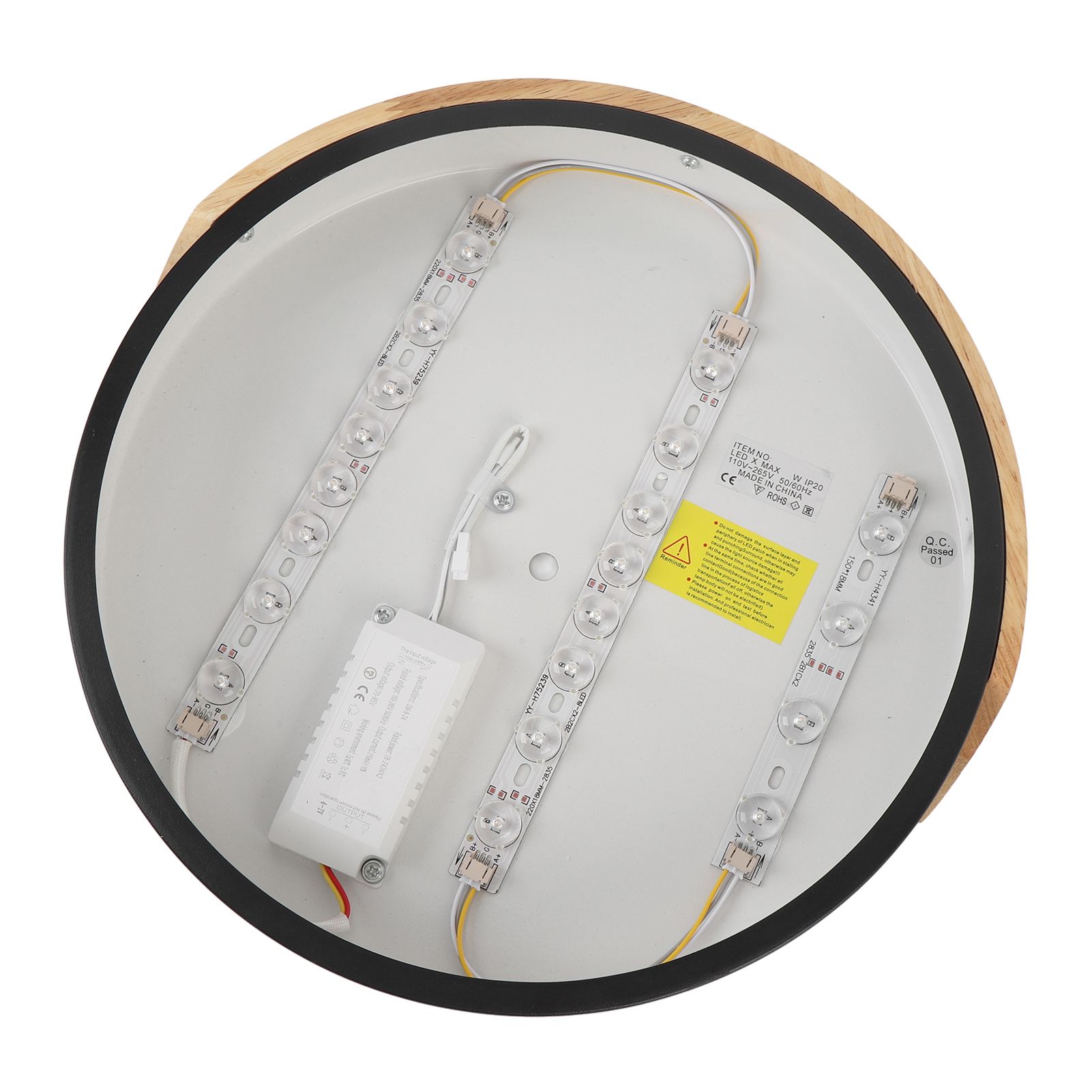 LED Ceiling Light Iron Wood PC Stepless Dimmable Round Flush Mount Modern view 10