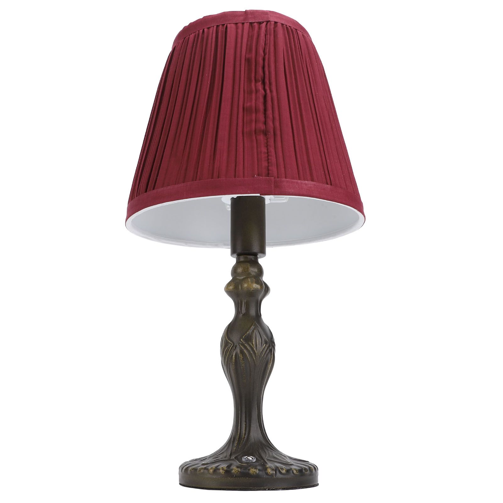 Fabric Desk Lamp Cordless Touch Dimmable Rechargeable Vintage Decorative Night view 4