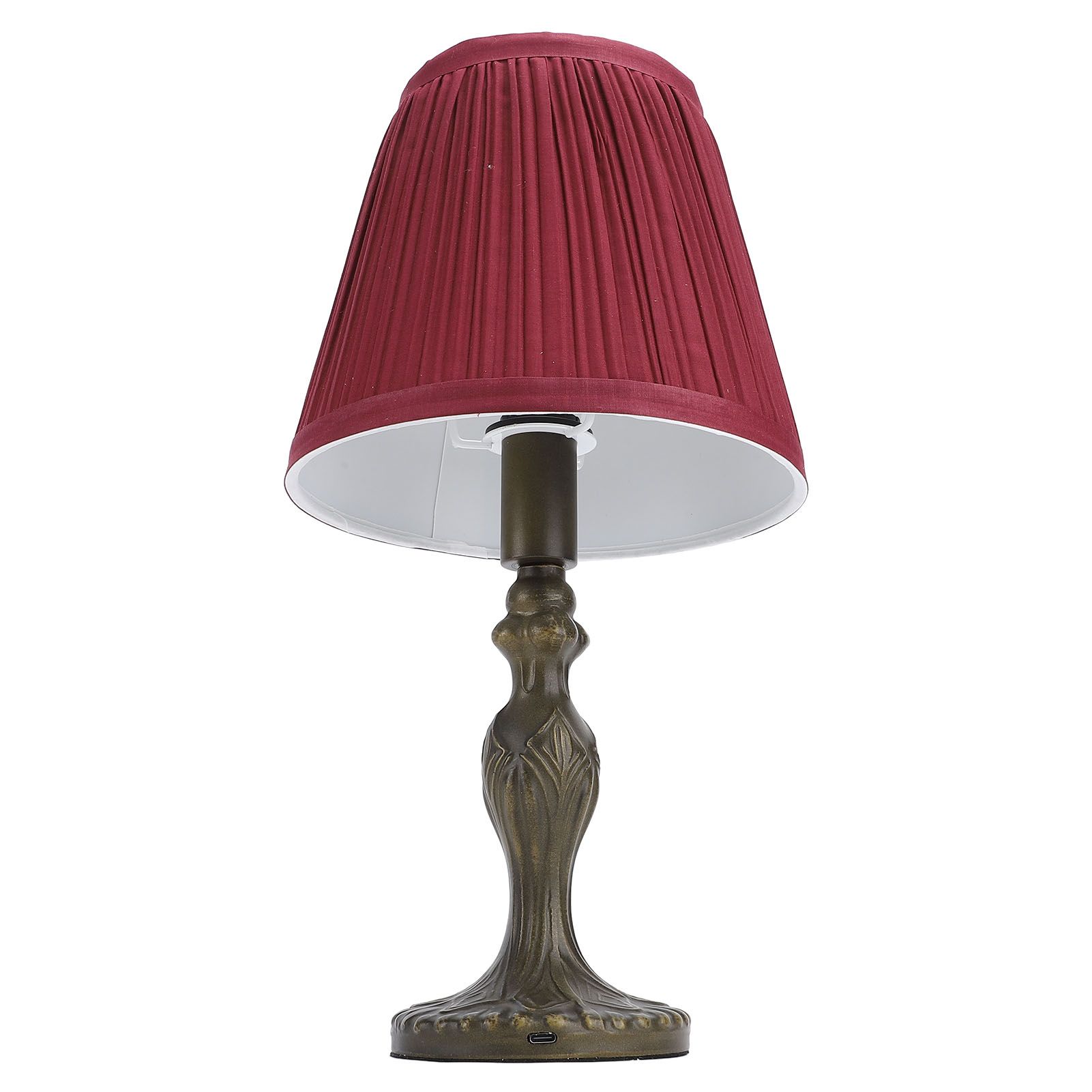 Fabric Desk Lamp Cordless Touch Dimmable Rechargeable Vintage Decorative Night view 6