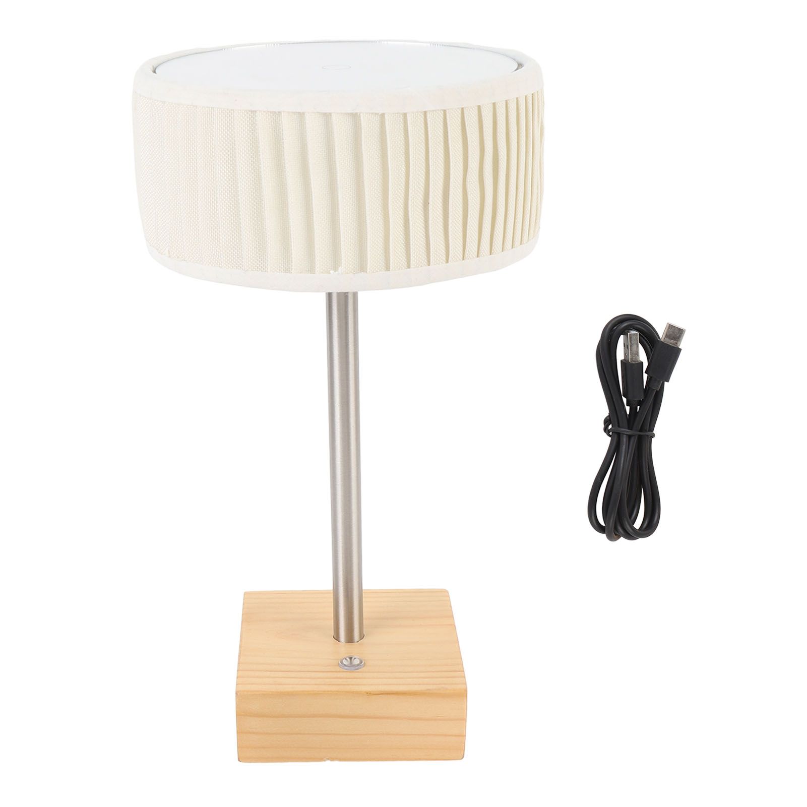 Rechargeable Desk Lamp with Fabric Shade Top Mirror Table Light Modern Touch view 3