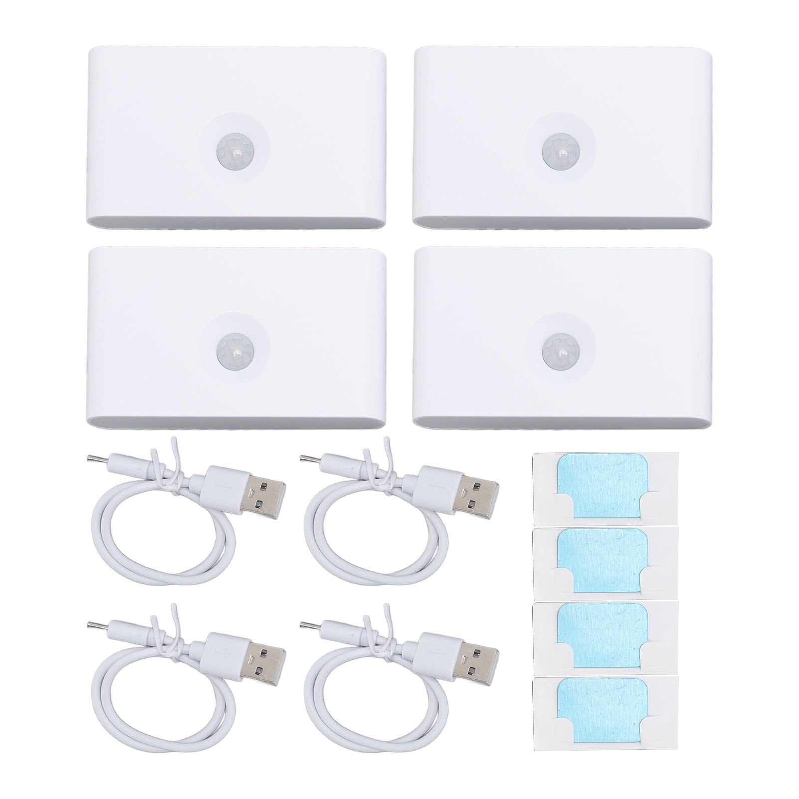 4PCS LED Motion Sensor Night Light 2700K Type C Rechargeable Magnetic Double view 3