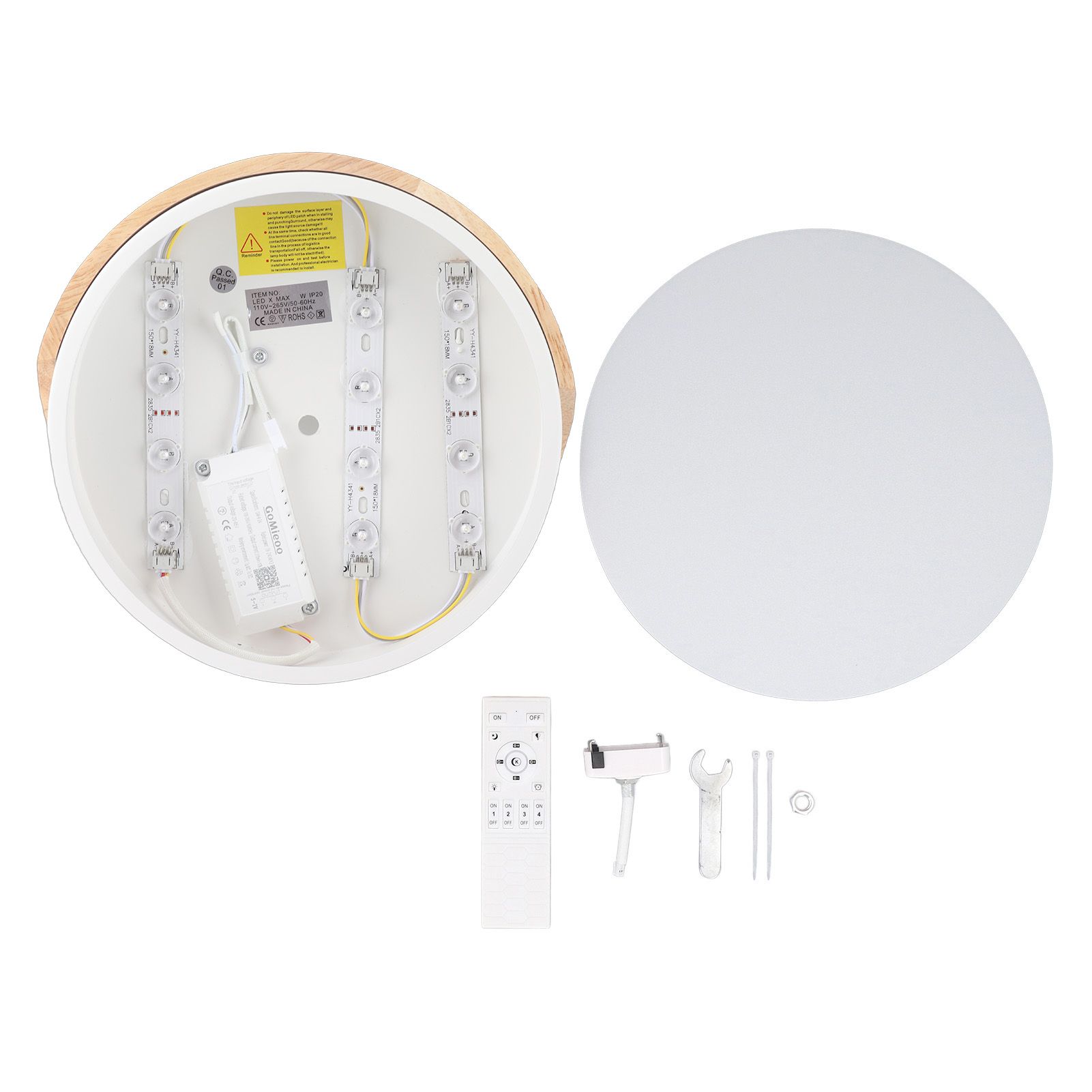 Flush Mount Ceiling Light APP Remote Control Dimmable 3 Color Temperature LED view 3