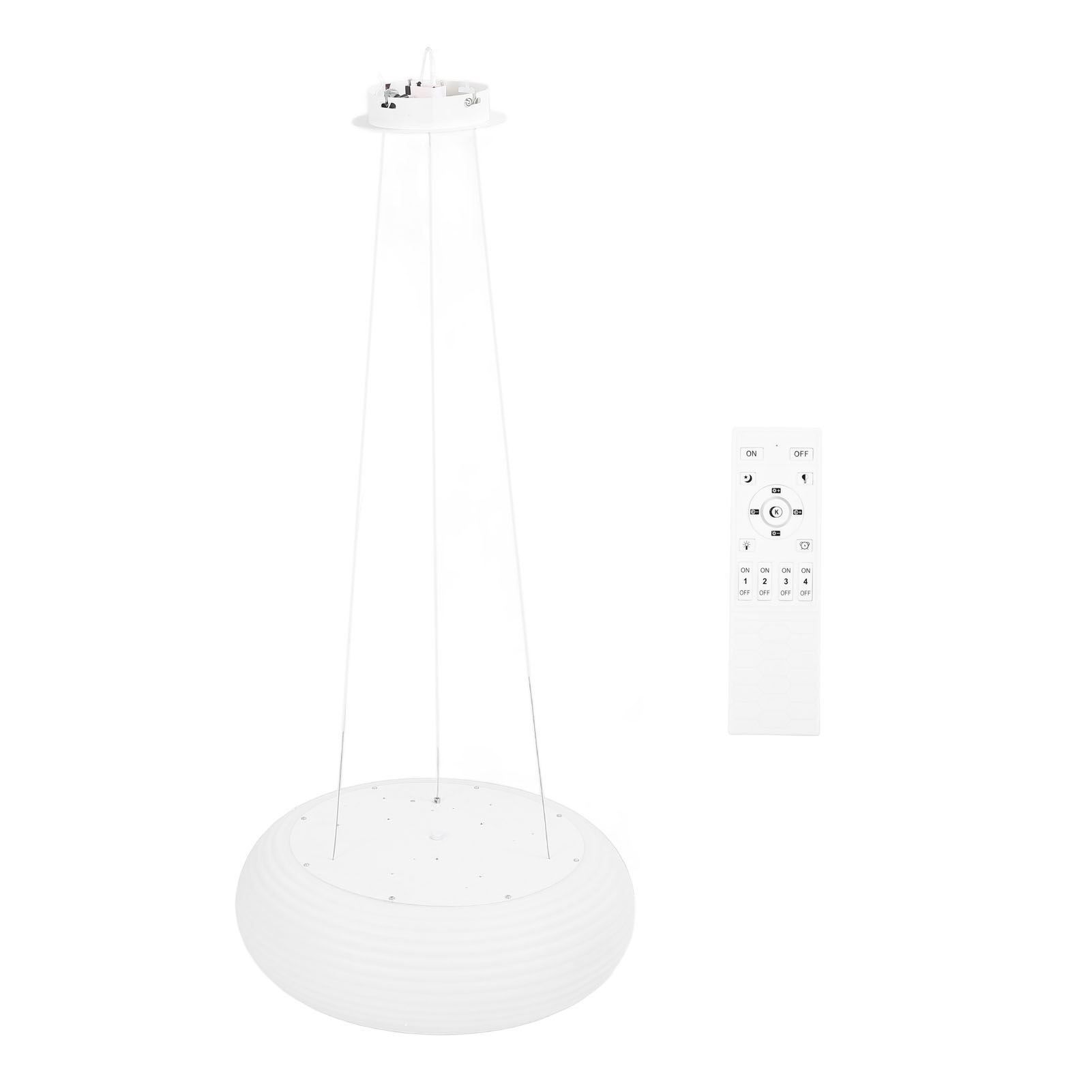 Pendant Light Round Milky White PC Lampshade LED Height Adjustable 3 Color view 3
