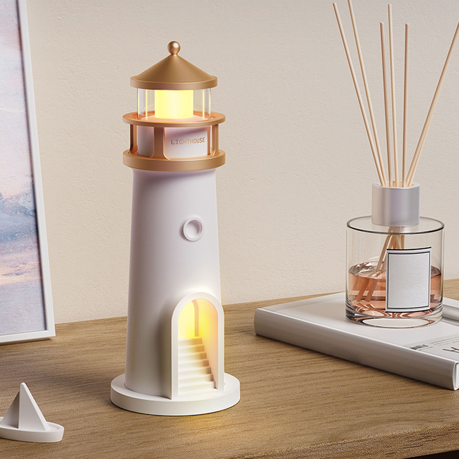 Lighthouse Night Lamp Multifunctional Exquisite Decorative Moonlight view 11