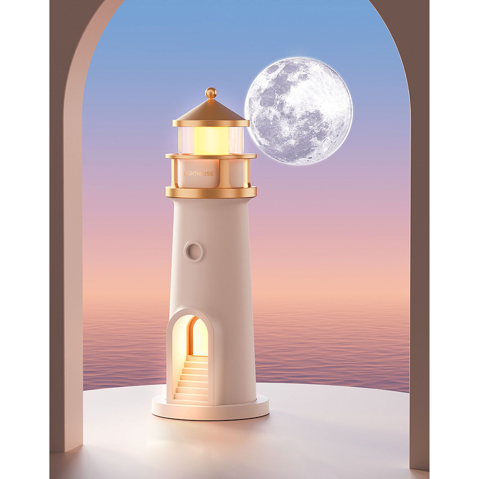 Lighthouse Night Lamp Multifunctional Exquisite Decorative Moonlight view 12