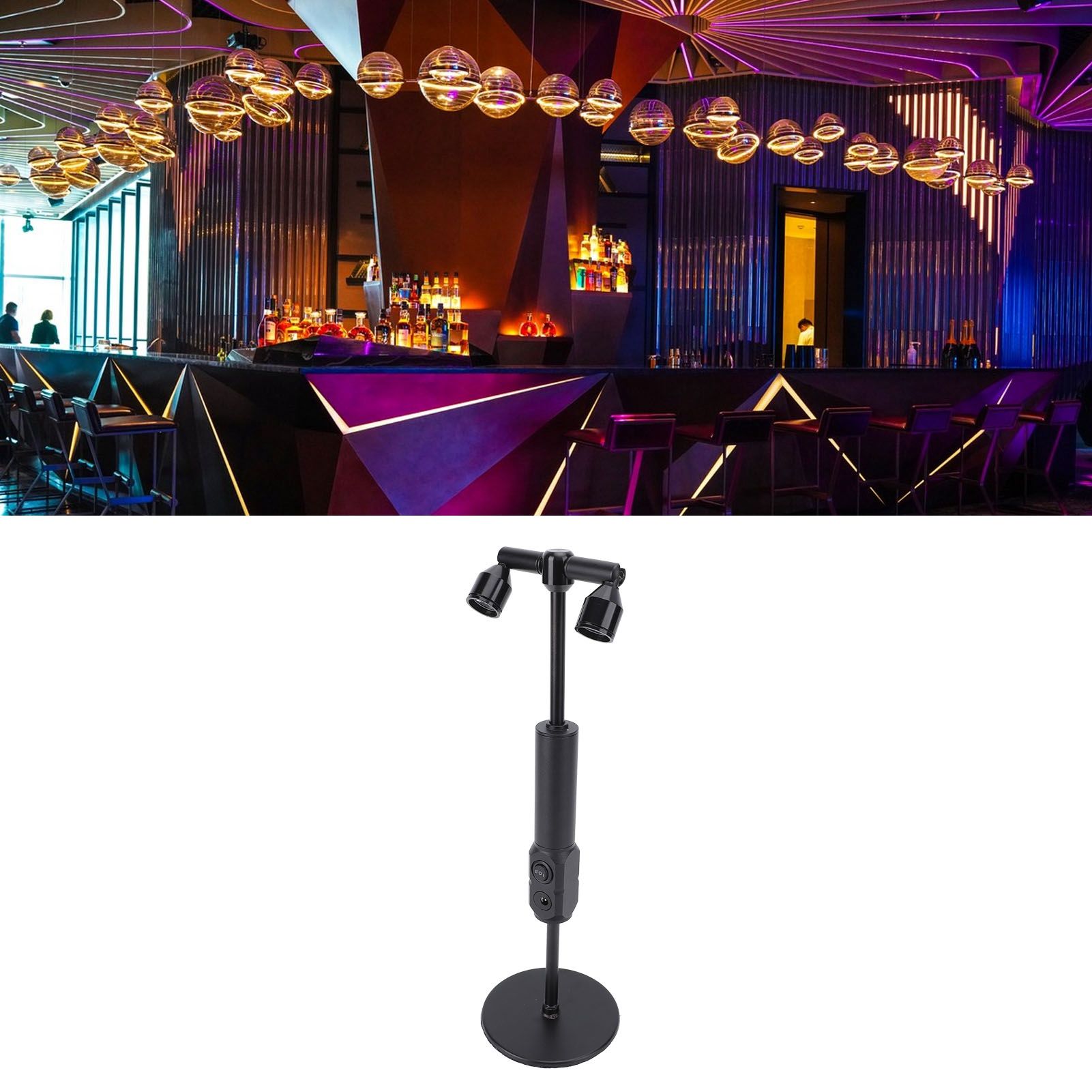 LED Cordless Table Lamp Iron Dual Heads Warm Lighting Rechargeable Portable 2 view 12