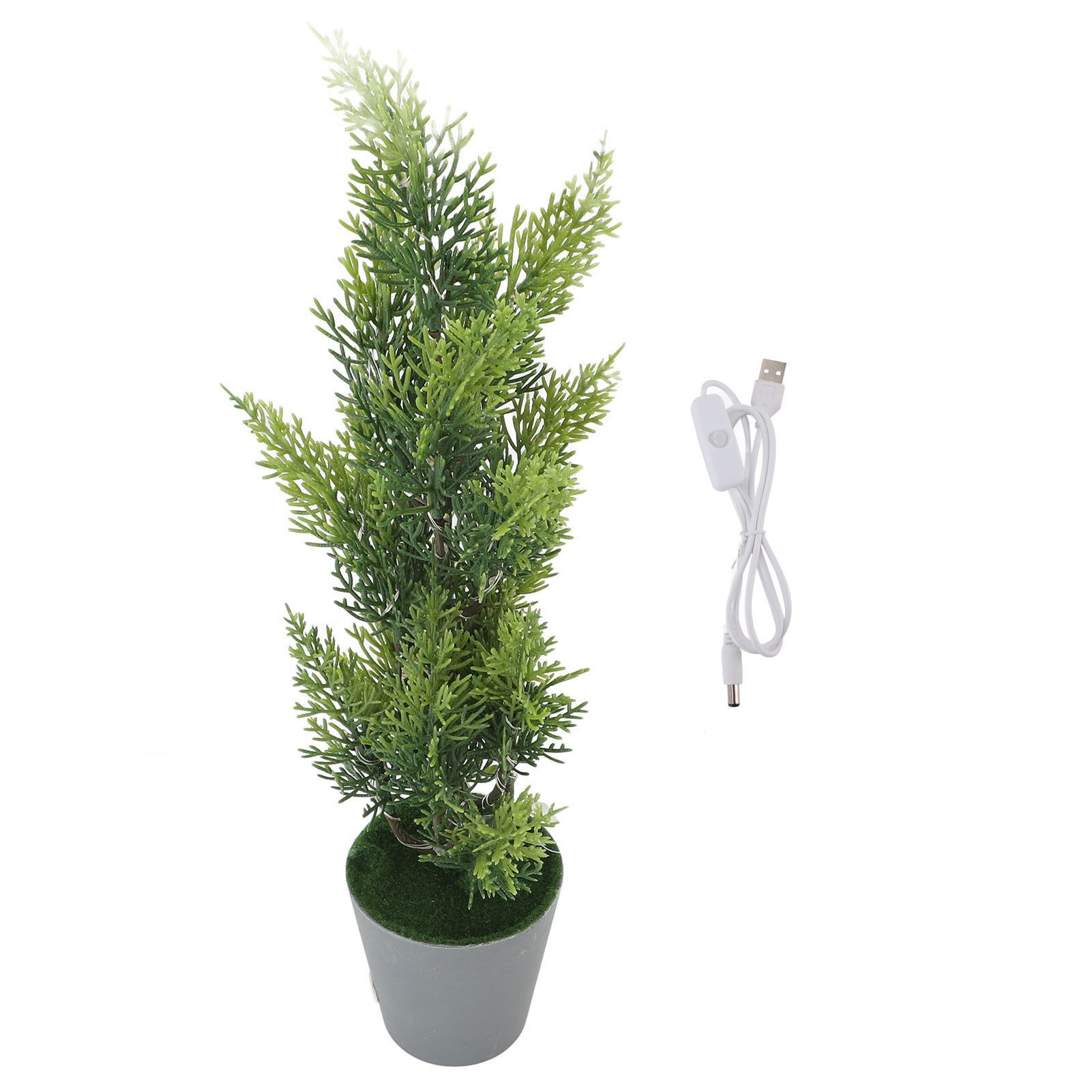 Lighted Cypress Tree Decor USB Powered LED Mini Light Up Table Centerpiece view 3