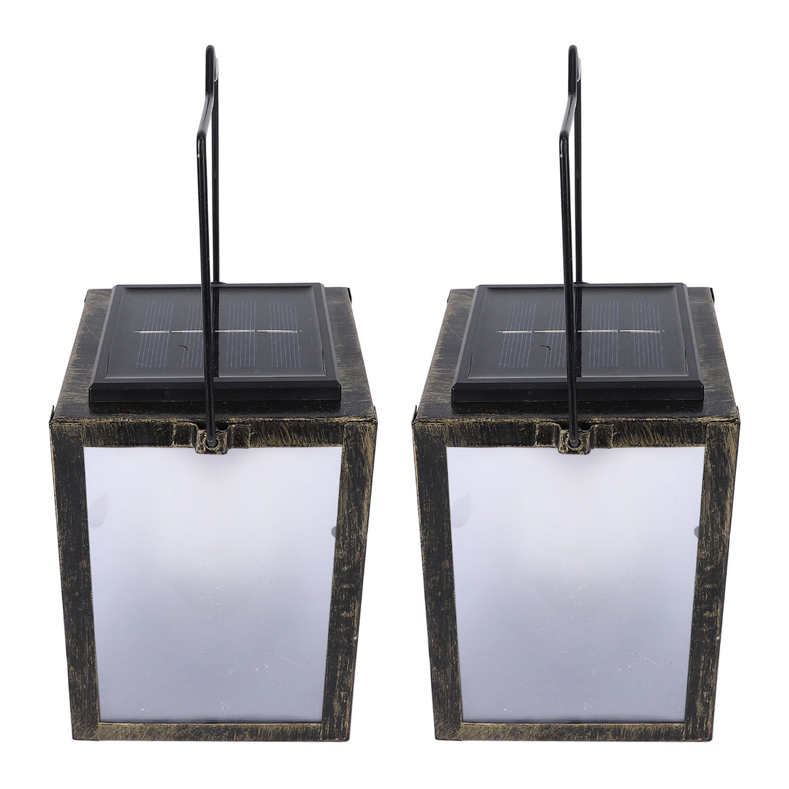 2PCS 3D Solar Lantern Rain Proof Weather Proof Flickering Outdoor Lantern for view 5