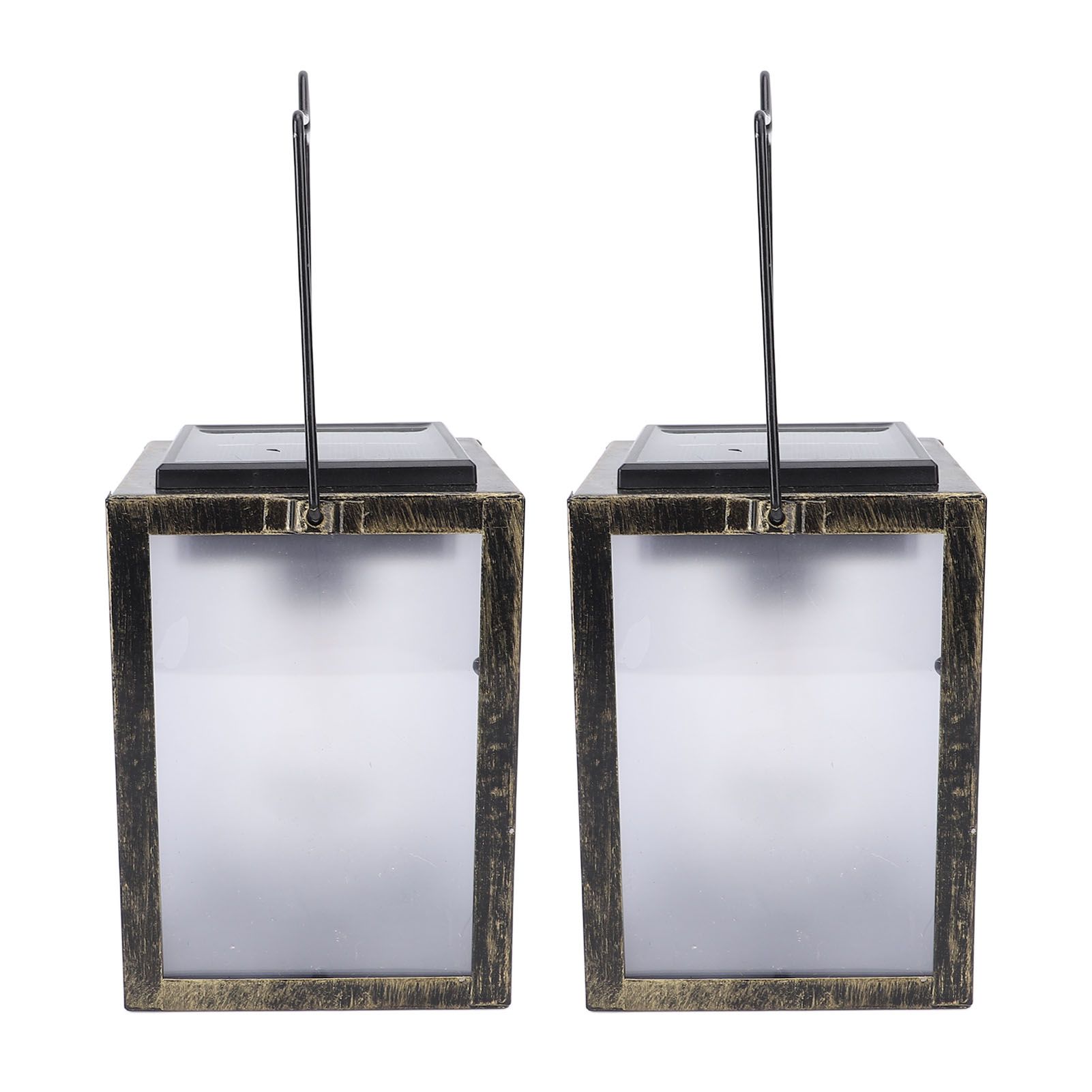 2PCS 3D Solar Lantern Rain Proof Weather Proof Flickering Outdoor Lantern for view 6
