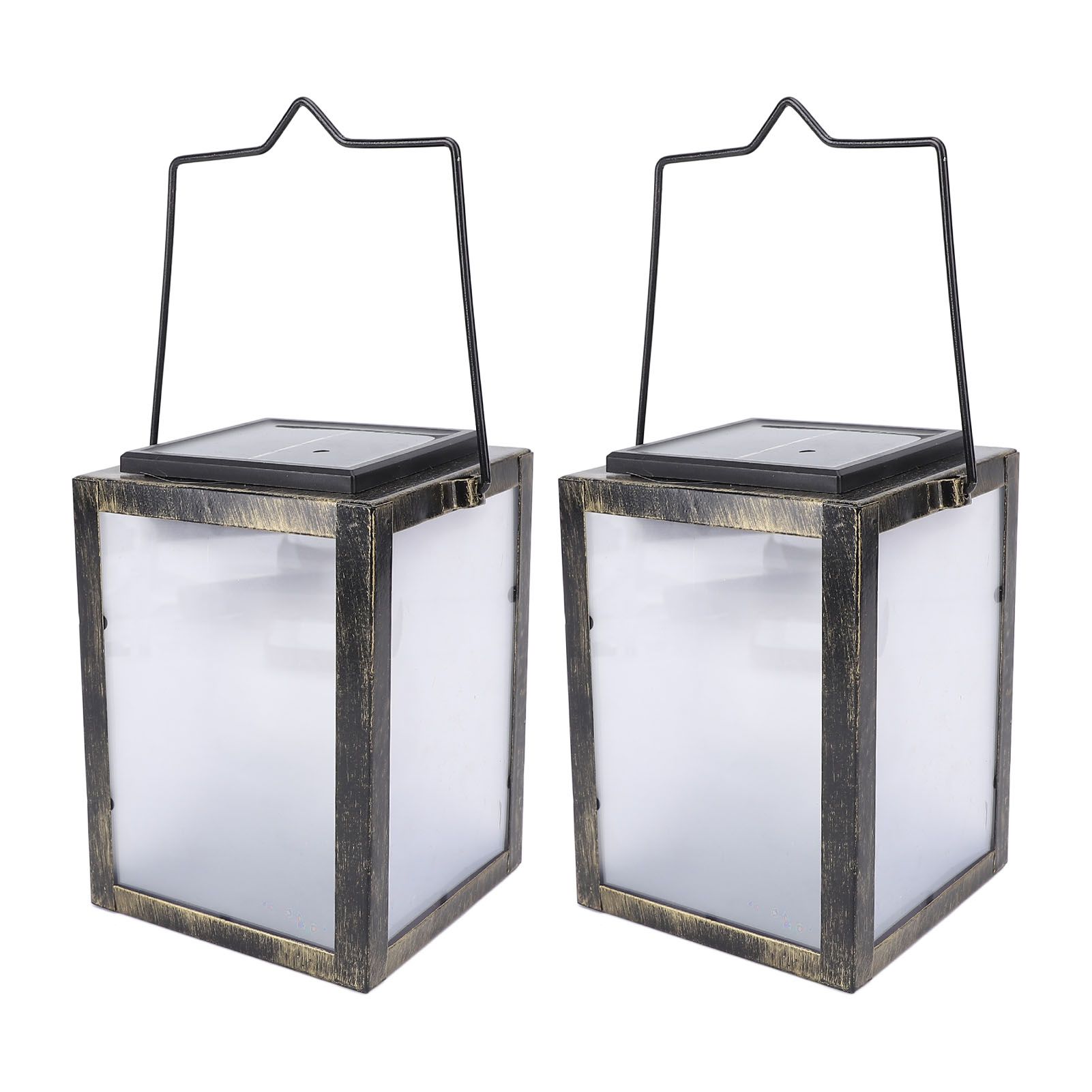 2PCS 3D Solar Lantern Rain Proof Weather Proof Flickering Outdoor Lantern for view 7