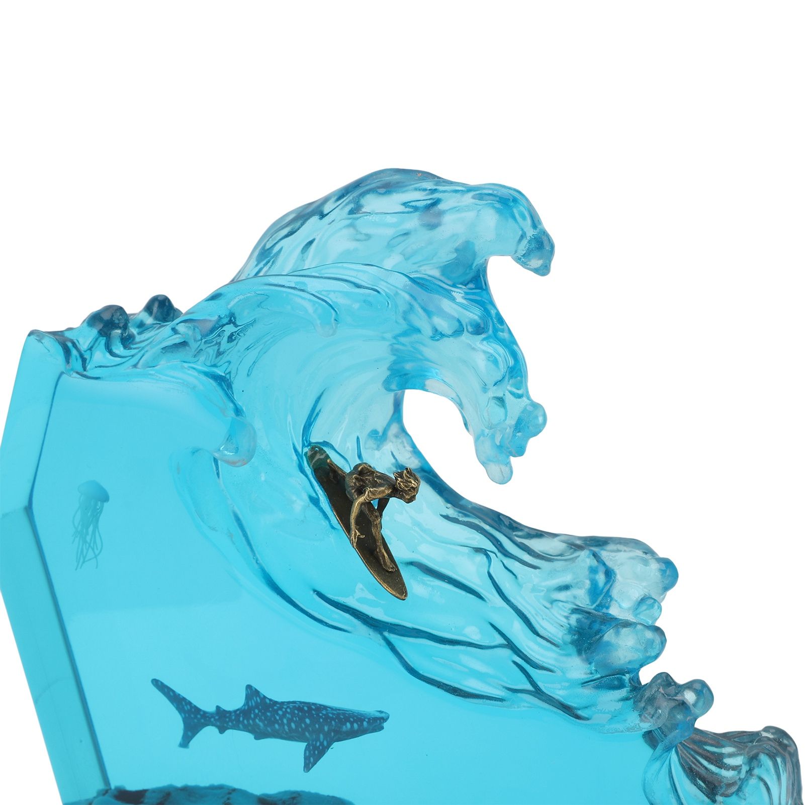 LED Ocean Surfing Night Light Synthetic Resin Wooden Handmade Bedside Table view 5