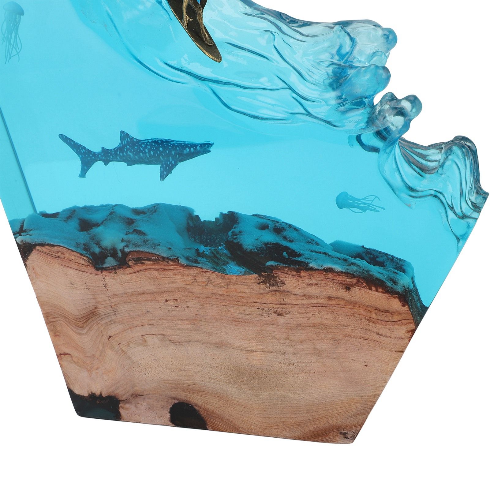 LED Ocean Surfing Night Light Synthetic Resin Wooden Handmade Bedside Table view 7
