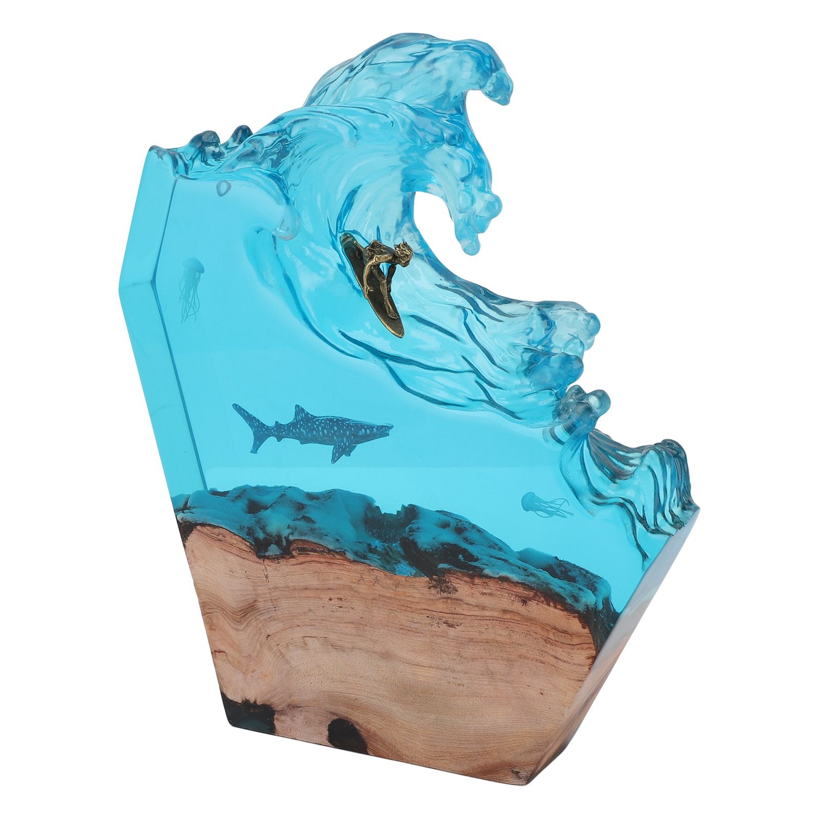 LED Ocean Surfing Night Light Synthetic Resin Wooden Handmade Bedside Table view 8