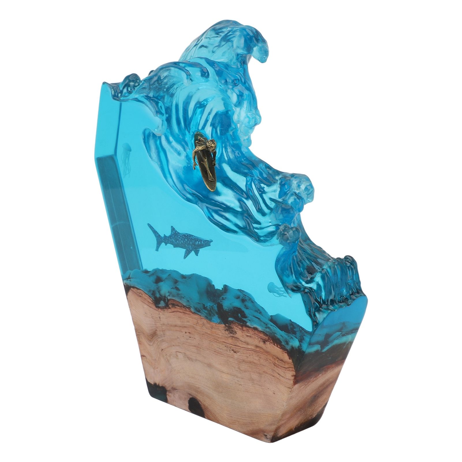 LED Ocean Surfing Night Light Synthetic Resin Wooden Handmade Bedside Table view 11