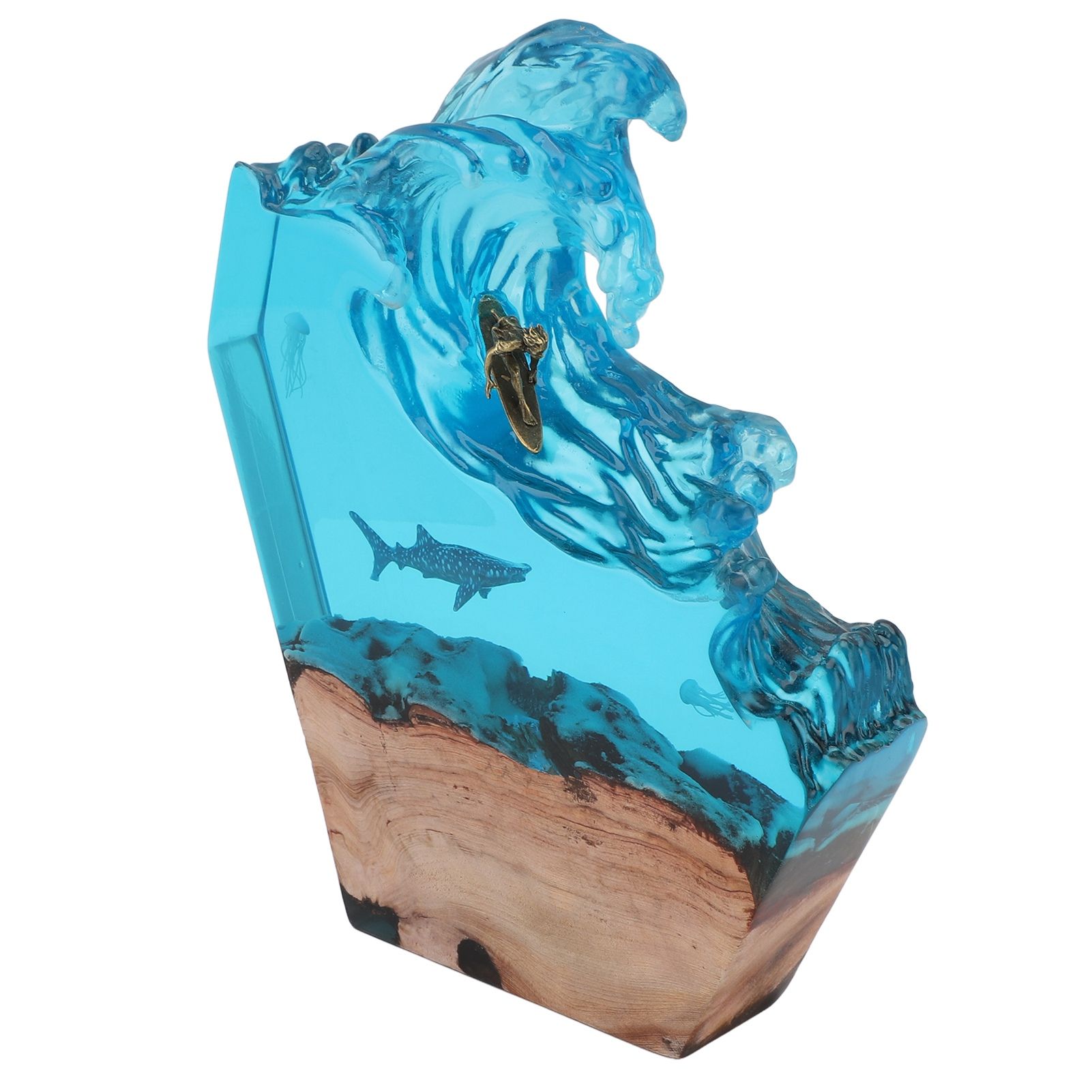 LED Ocean Surfing Night Light Synthetic Resin Wooden Handmade Bedside Table view 12