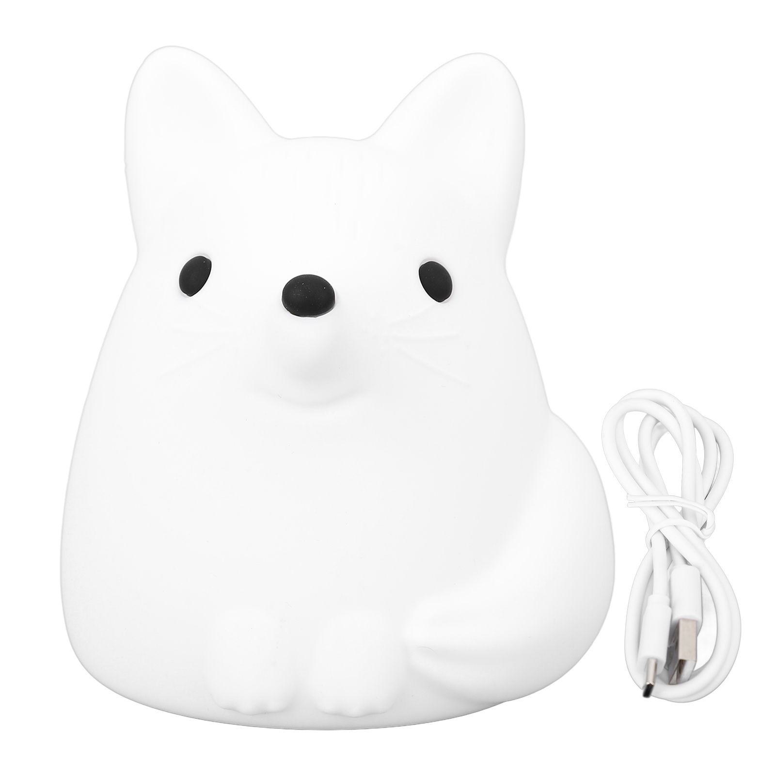 Cute Fox Night Light Silicone Tap Control USB Rechargeable Animal Nursery view 3