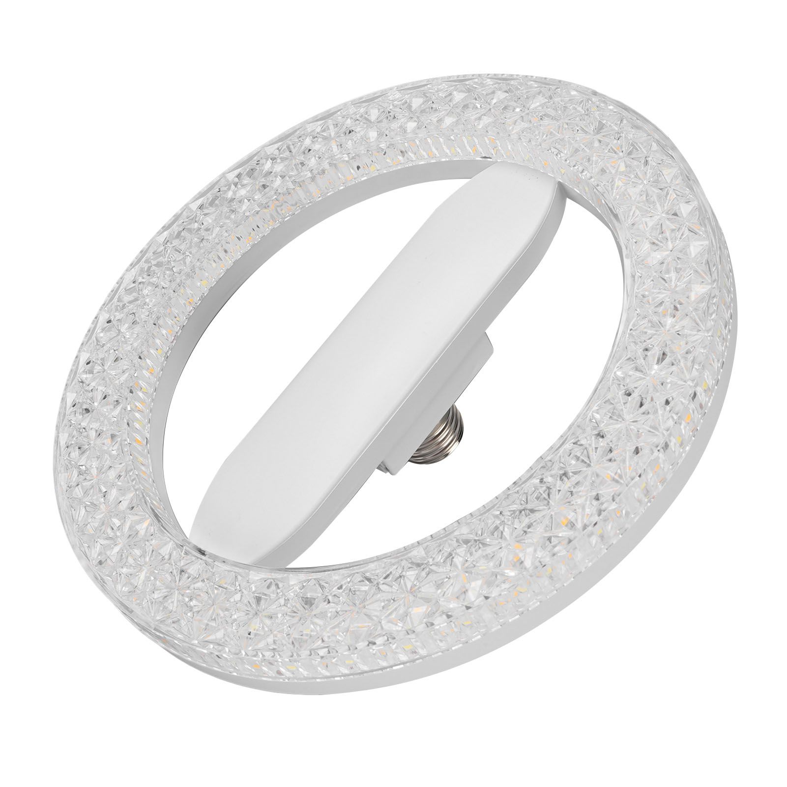 Circular Light Bulb E27 E26 24W 3 Color Temperature LED Crystal Round Energy view 6