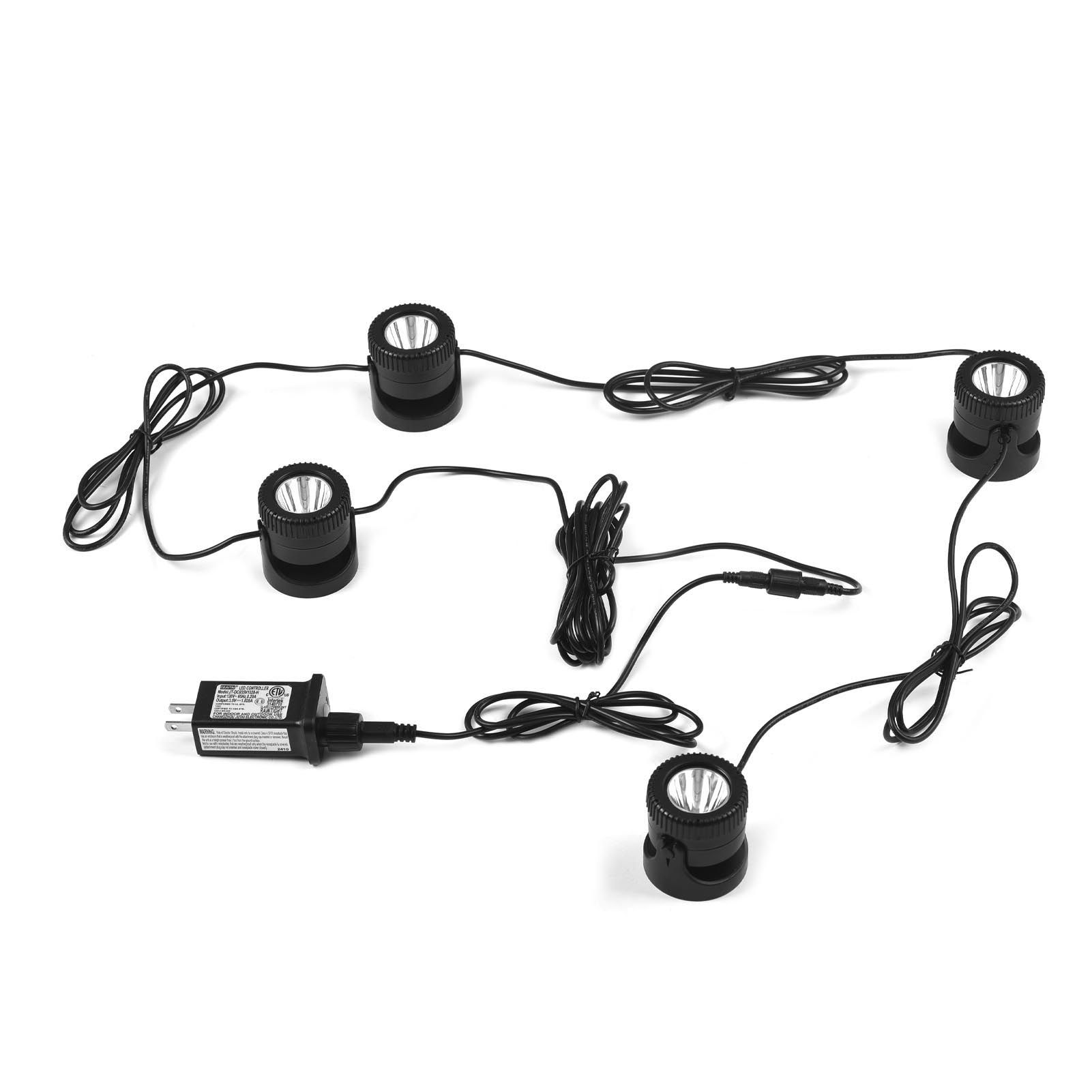 Set of 4 Pond Lights with Remote Control 20 Colors LED Submersible Fountain view 8