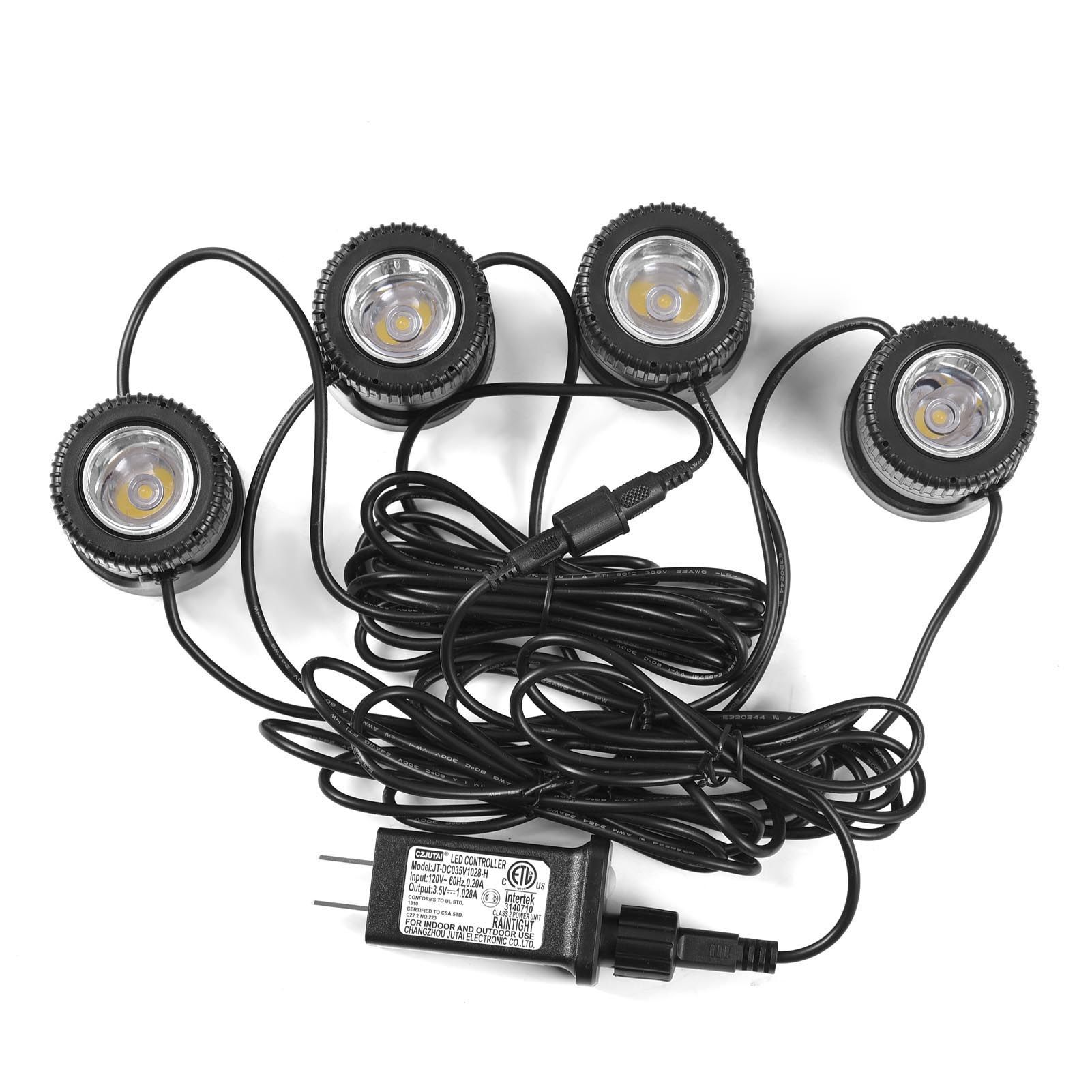 Set of 4 Pond Lights with Remote Control 20 Colors LED Submersible Fountain view 12