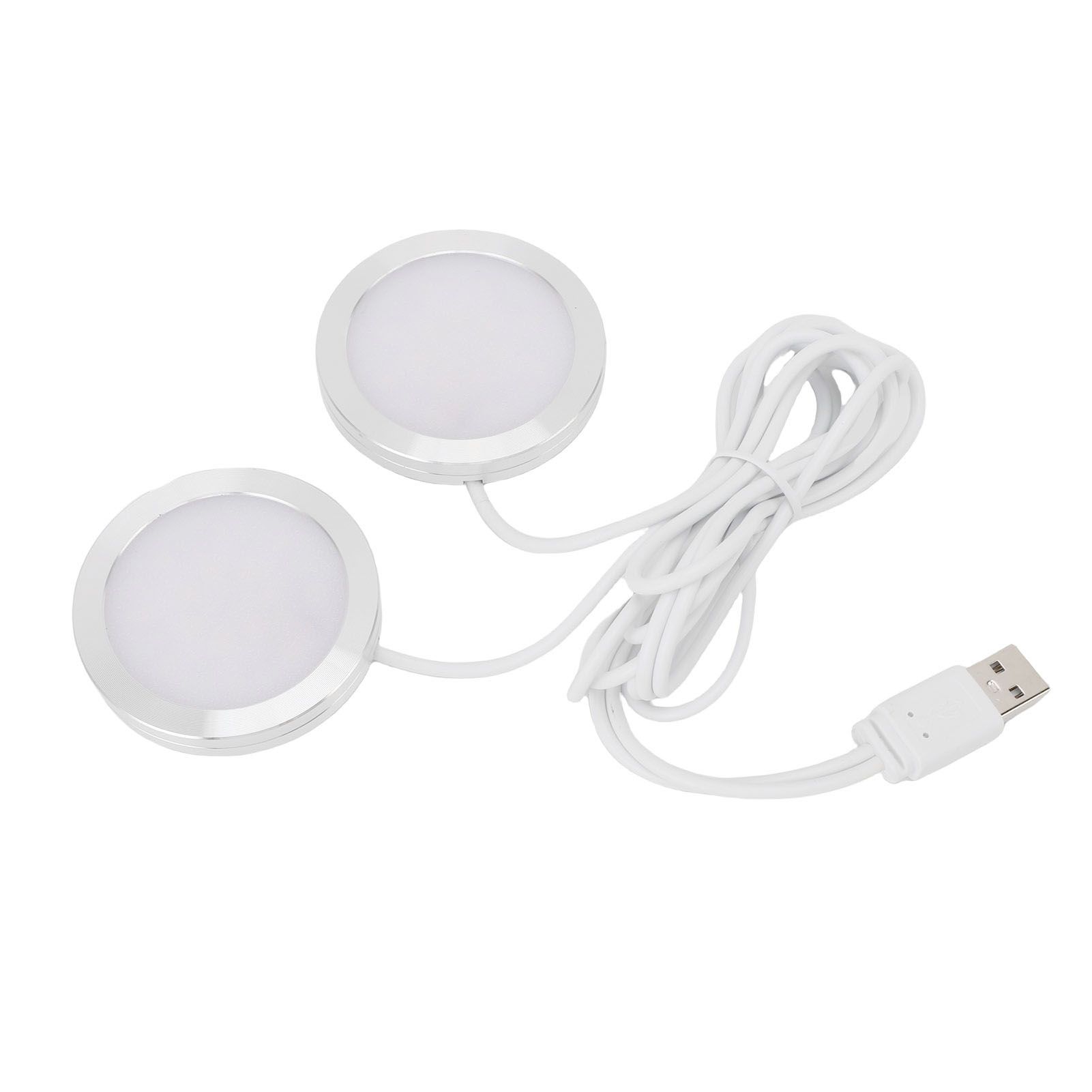 Dual Heads Round LED Spotlight Indoor Mini Ultra Slim 5V USB Under Counter