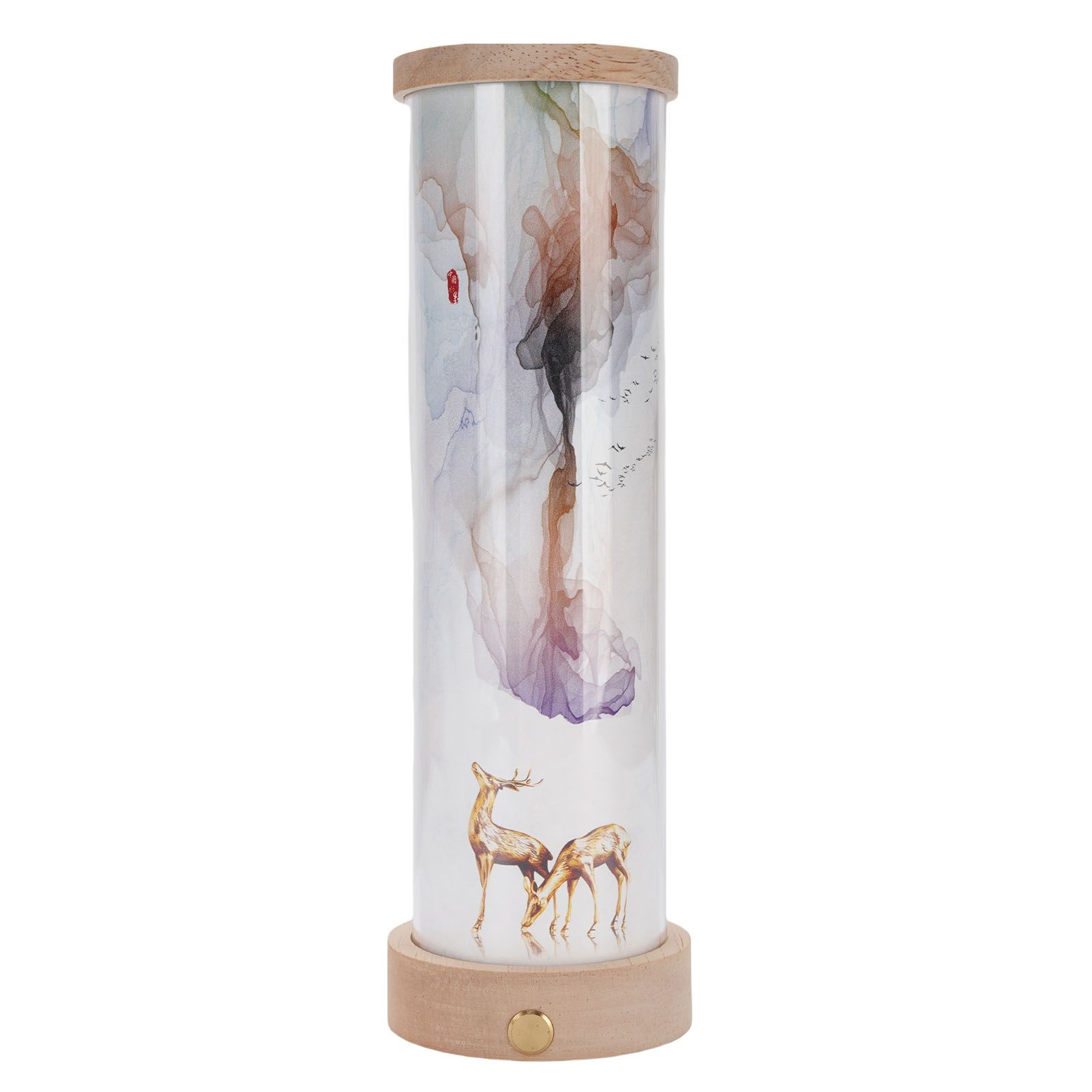 Touch Table Lamp Solid Wood PC 3 Color Temperatures Stepless Dimmable Cordless