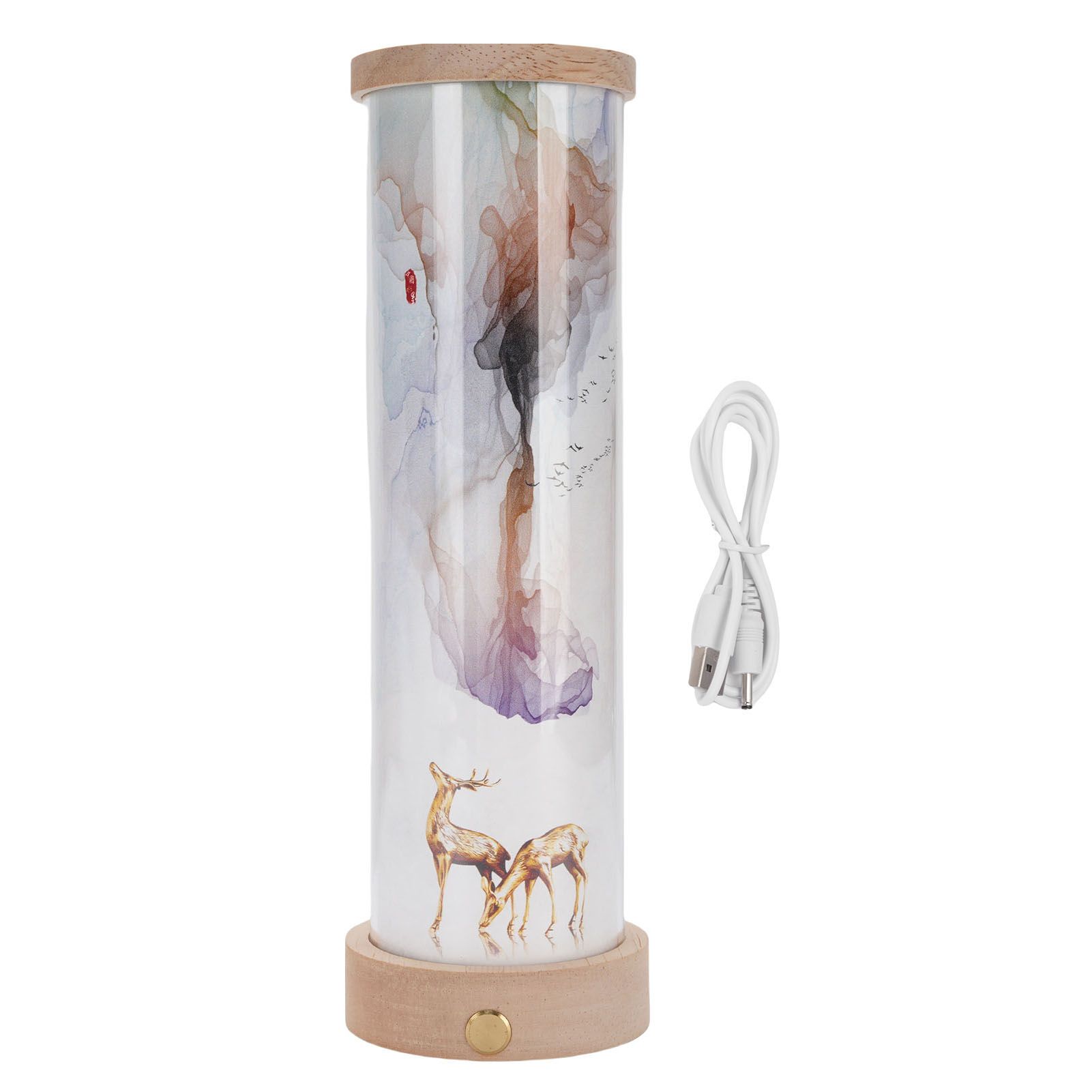 Touch Table Lamp Solid Wood PC 3 Color Temperatures Stepless Dimmable Cordless view 3