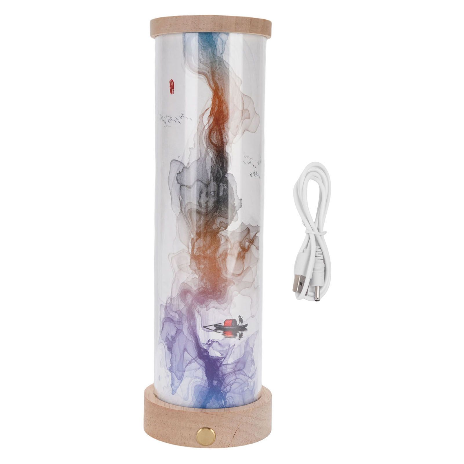 Touch Table Lamp Solid Wood PC 3 Color Temperatures Stepless Dimmable Cordless view 3