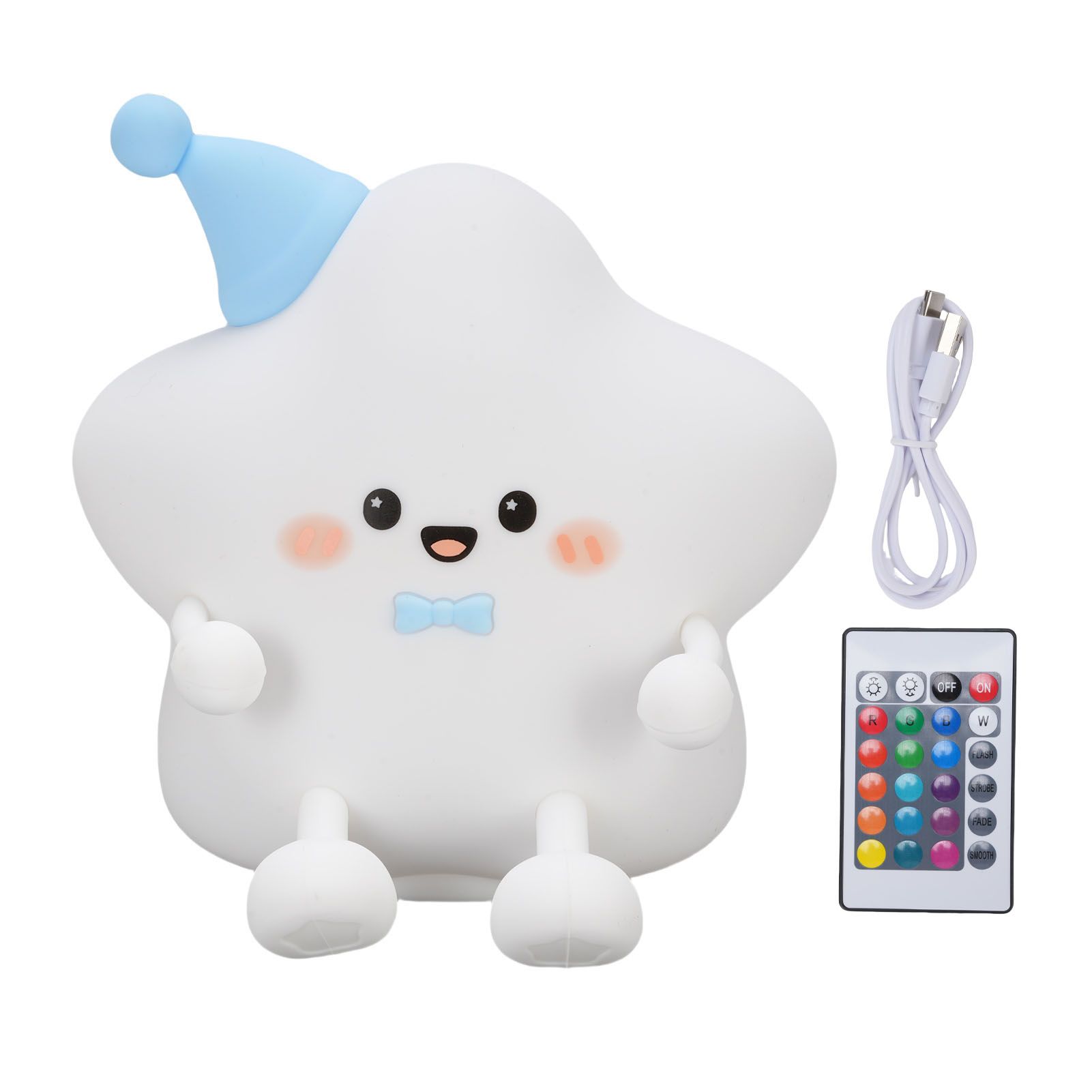 Bedside Night Light Cute Star Shape Silicone Rechargeable Nursery Nightlight view 3